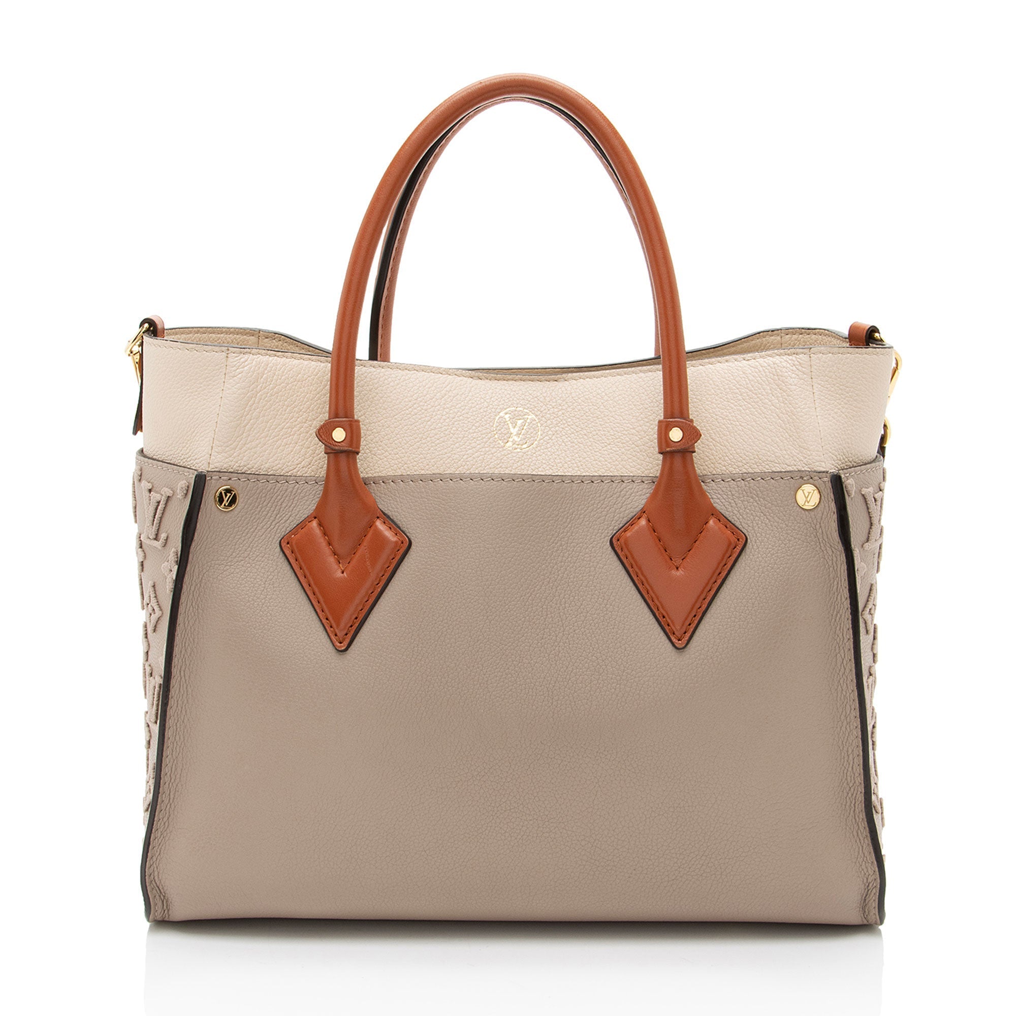 Louis Vuitton Calfskin Tufted Monogram On My Side MM Tote
