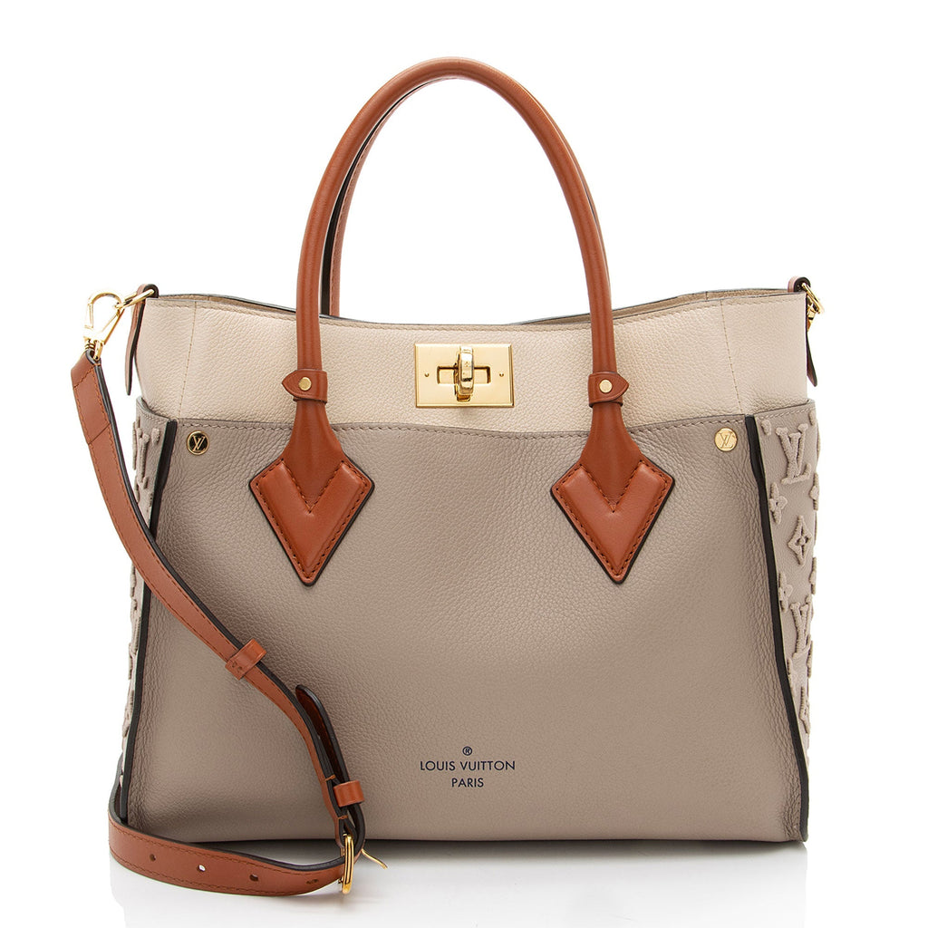Louis Vuitton Calfskin Tufted Monogram On My Side MM Tote