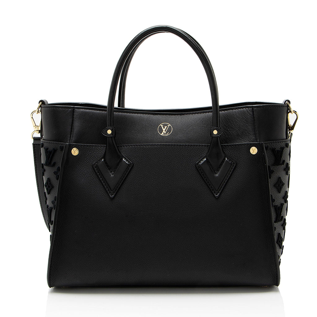 Louis Vuitton Calfskin Tufted Monogram On My Side MM Tote