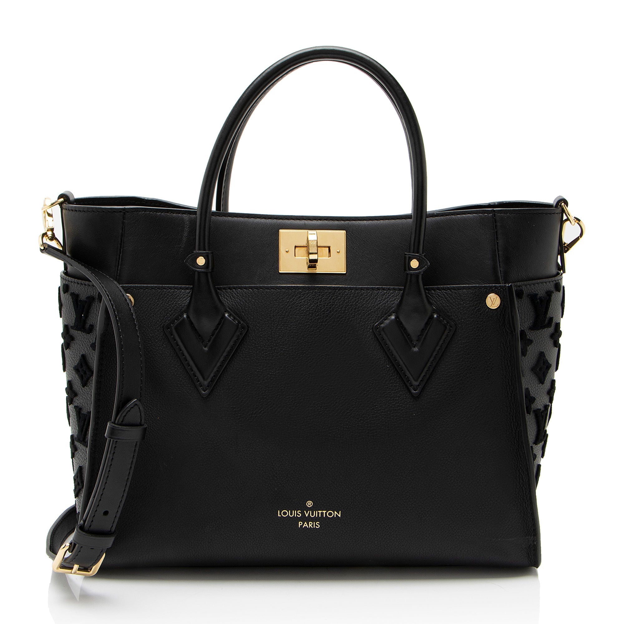 Louis Vuitton Calfskin Tufted Monogram On My Side MM Tote