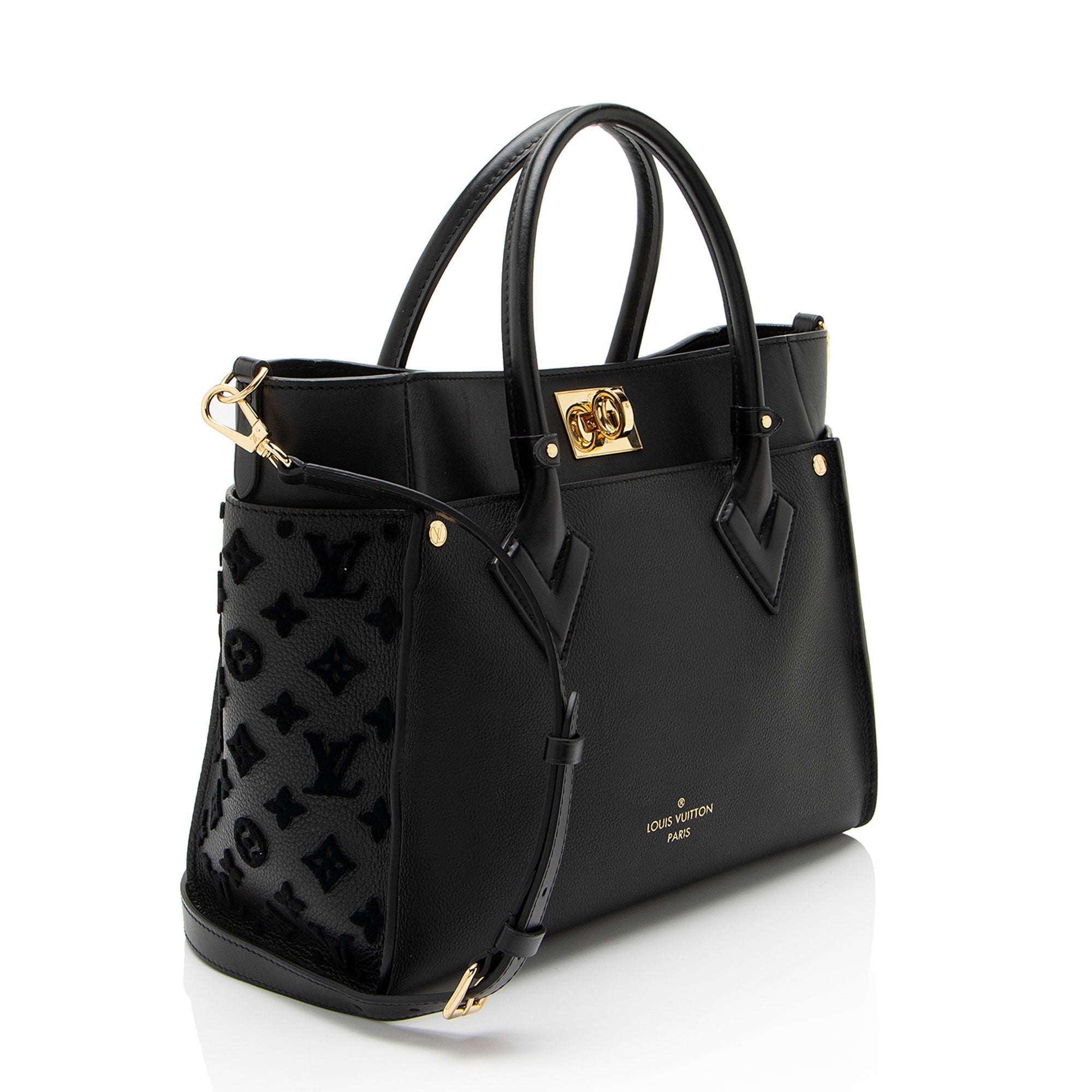 Louis Vuitton Calfskin Tufted Monogram On My Side MM Tote