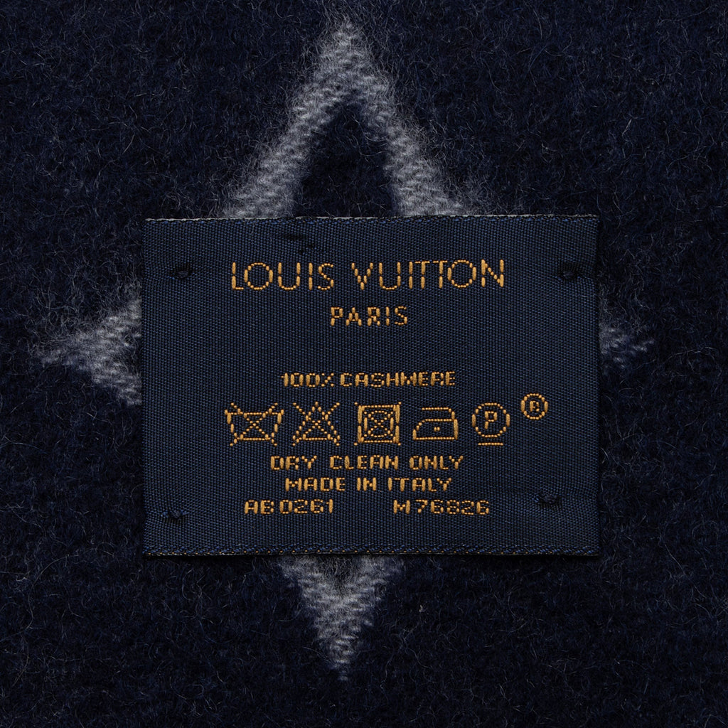 Louis Vuitton Cashmere Giant Monogram Dawn to Dusk Fringe Scarf