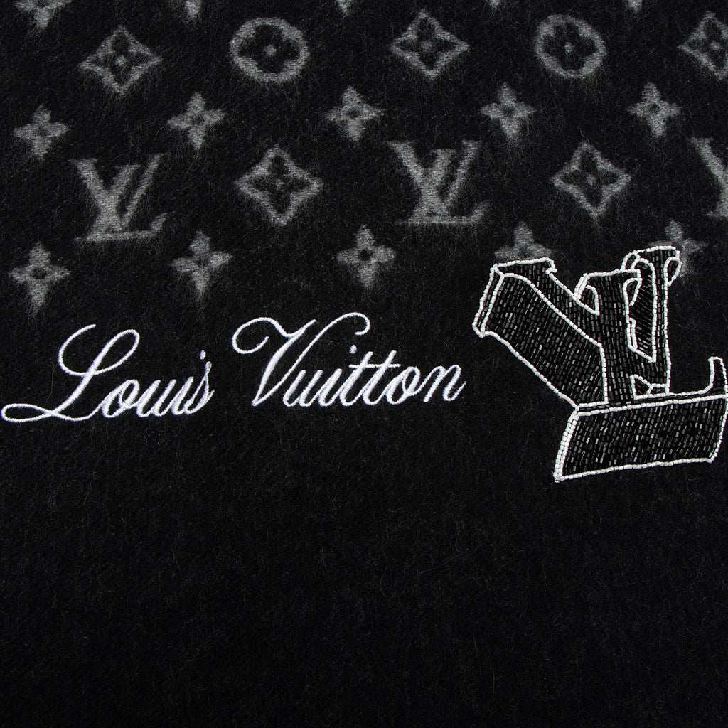 Louis Vuitton Cashmere Monogram Rainbow Fringe Scarf