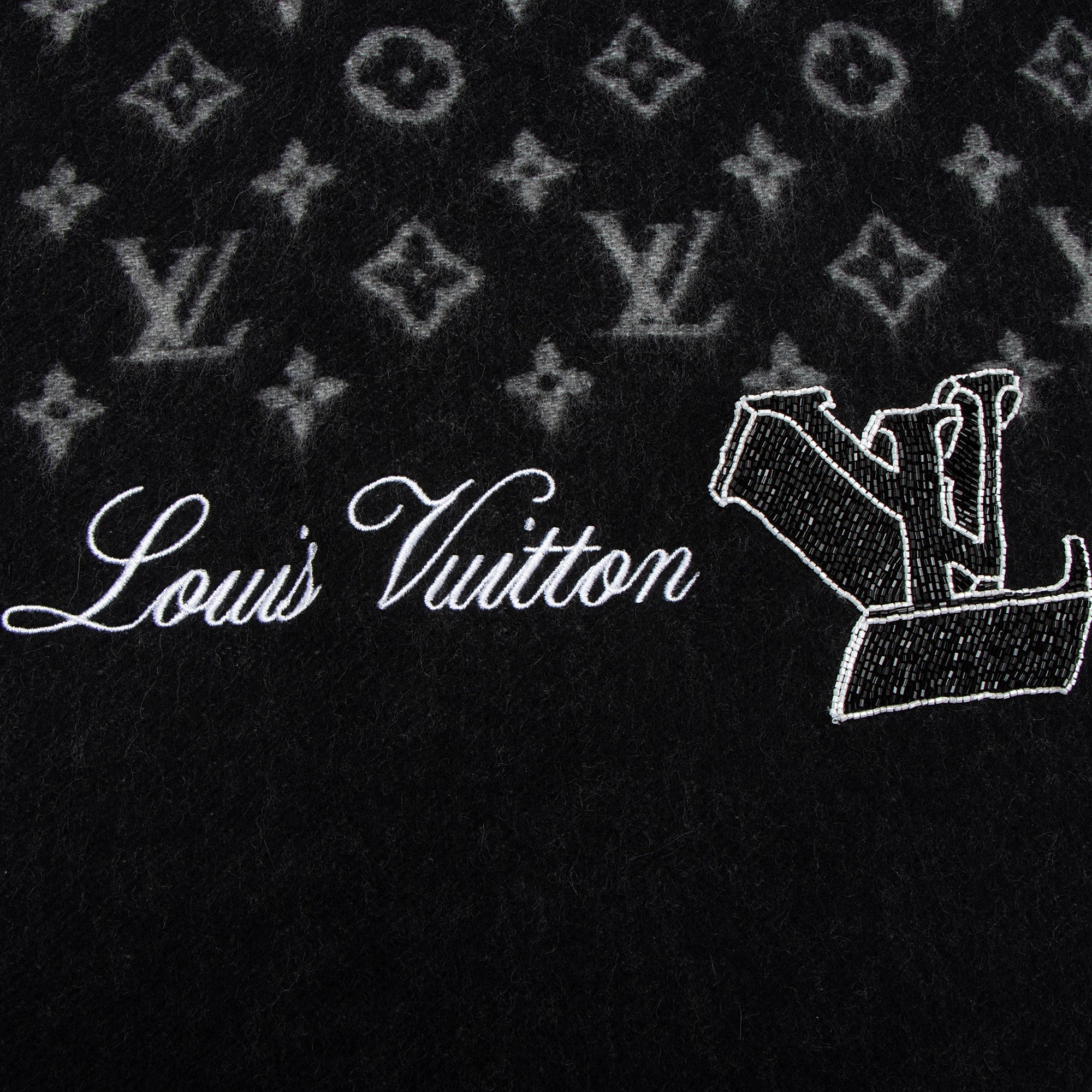 Louis Vuitton Cashmere Monogram Rainbow Fringe Scarf