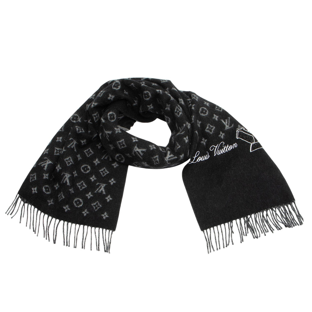 Louis Vuitton Cashmere Monogram Rainbow Fringe Scarf