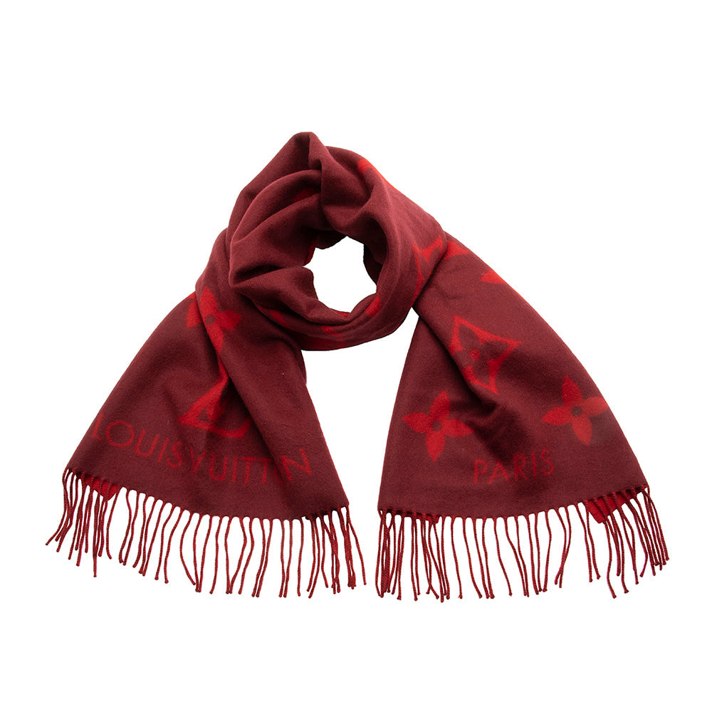 Louis Vuitton Cashmere Reykjavik Monogram Scarf (SHF-21870)