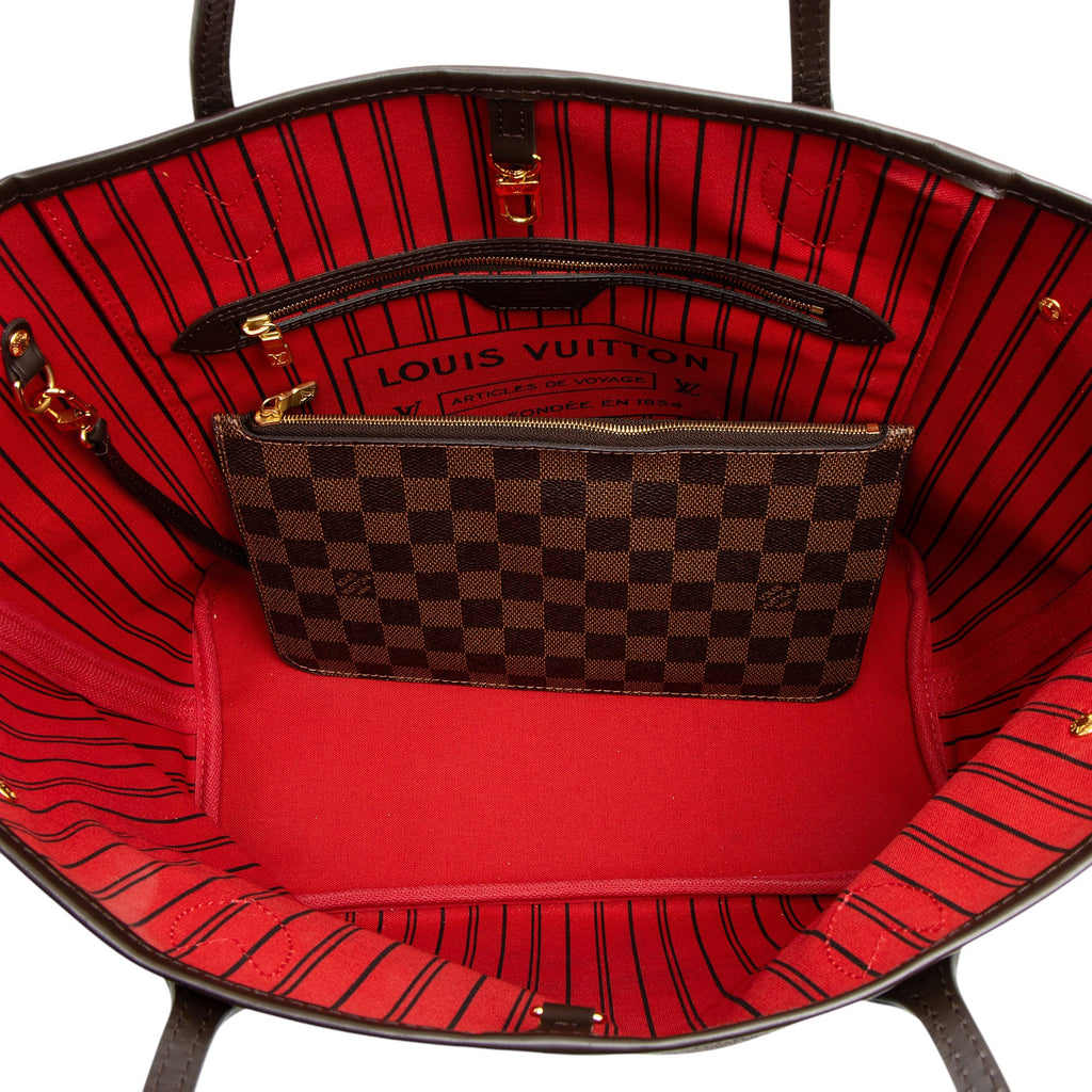Louis Vuitton Damier Ebene Neverfull MM Tote (SHF-hT5XMe)