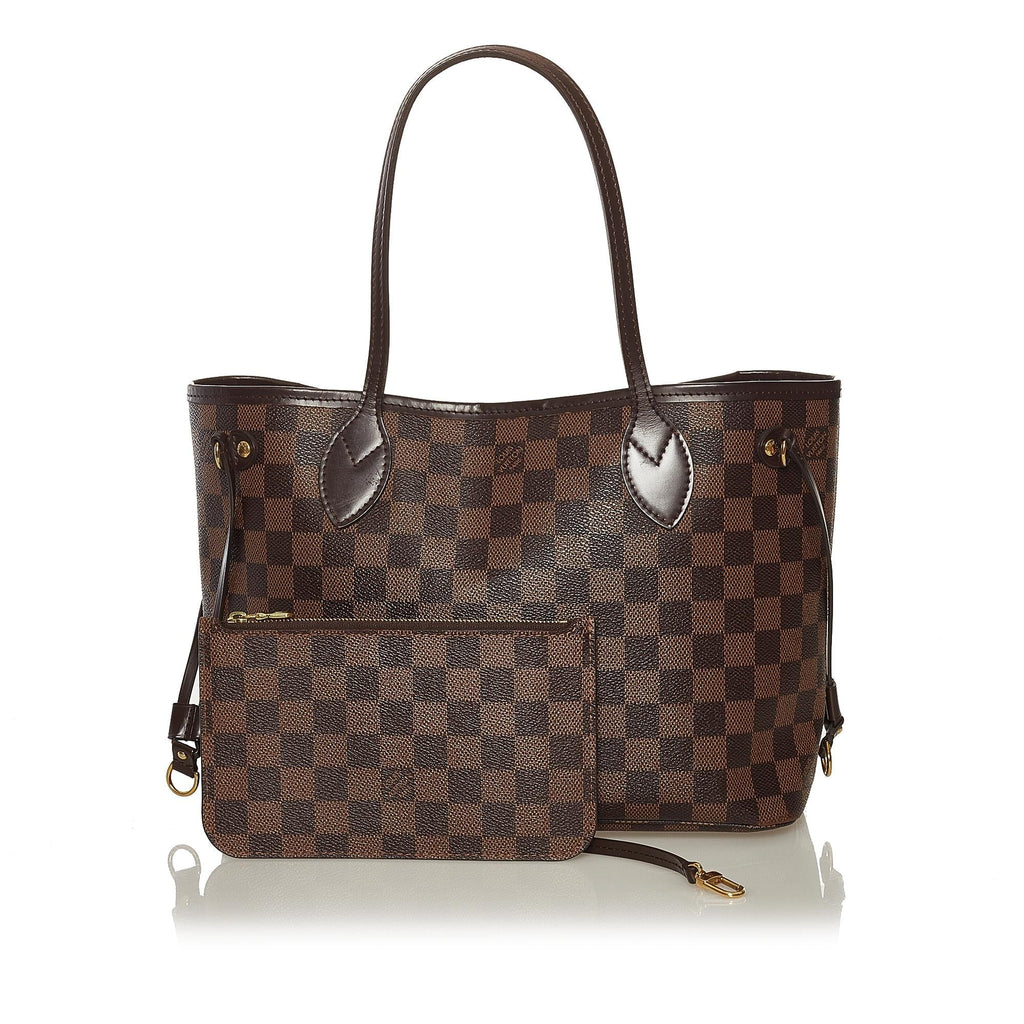 Louis Vuitton Damier Ebene Neverfull PM Tote (SHG-35984)