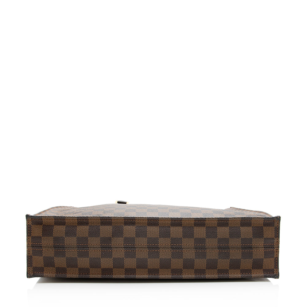 Louis Vuitton Damier Ebene Sac Plat Tote (SHF-19500)