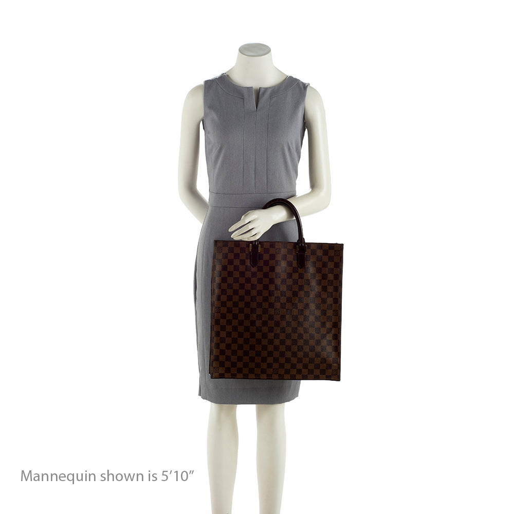 Louis Vuitton Damier Ebene Sac Plat Tote (SHF-19500)