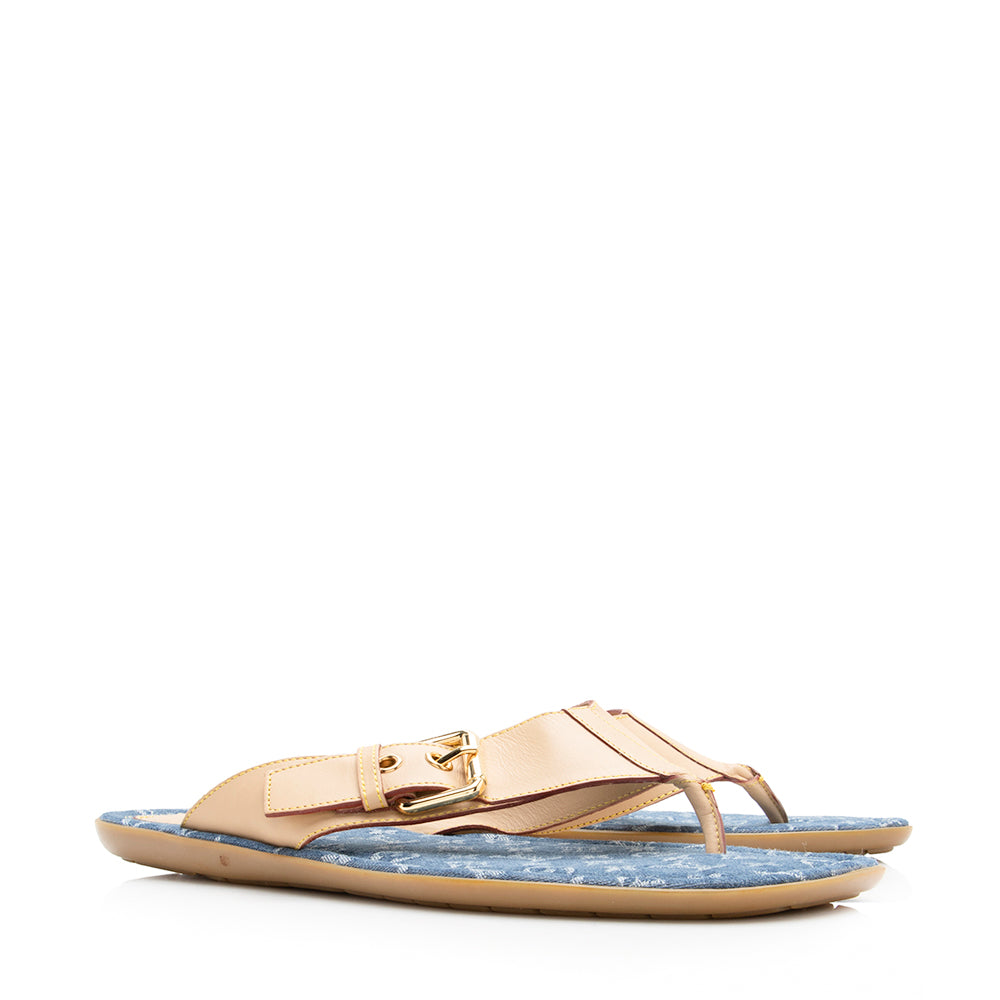 Louis Vuitton Denim Monogram Sandals - Size 8.5 / 38.5 (SHF-18057)