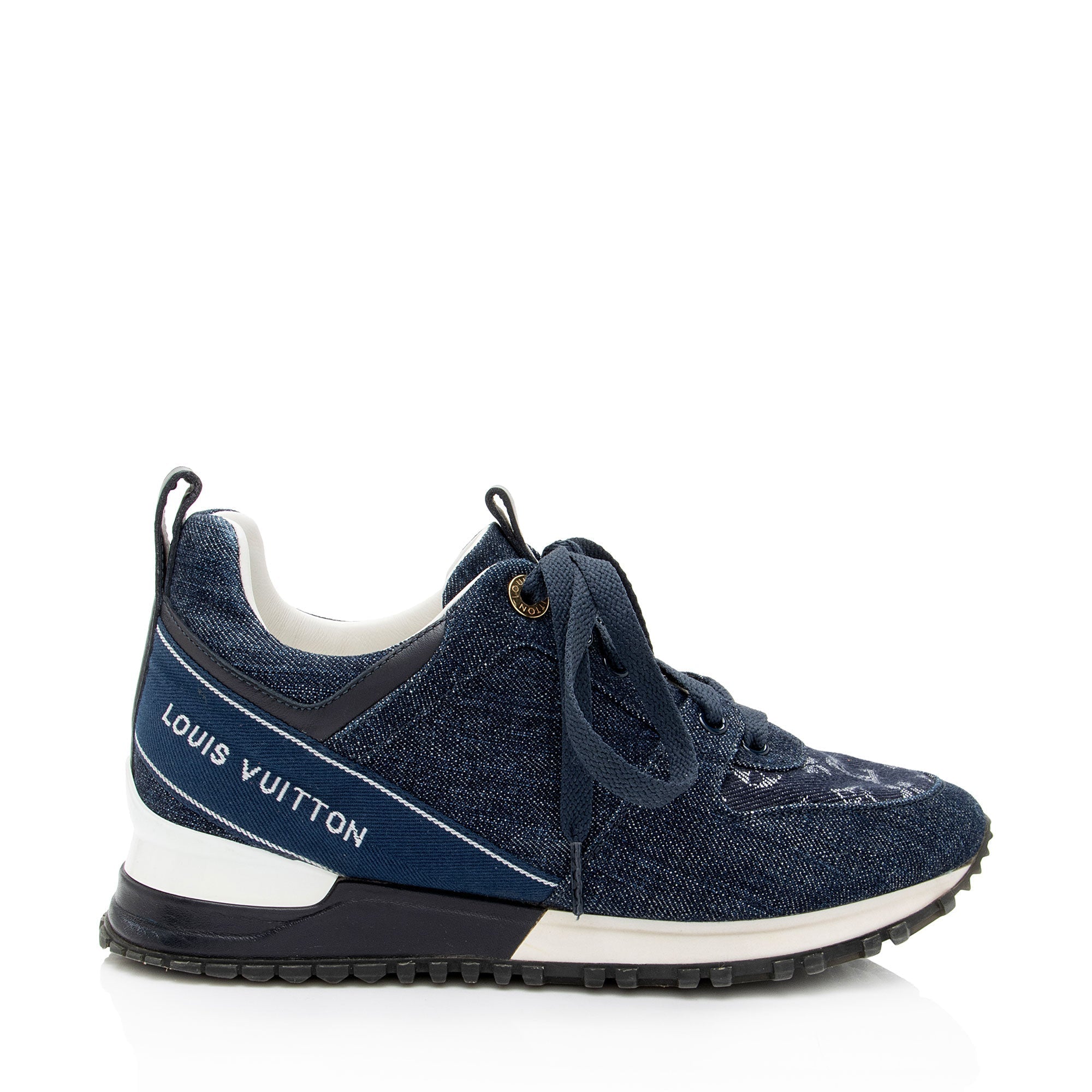 Louis Vuitton Monogram Denim Run Away Sneakers - Size 5 / 35