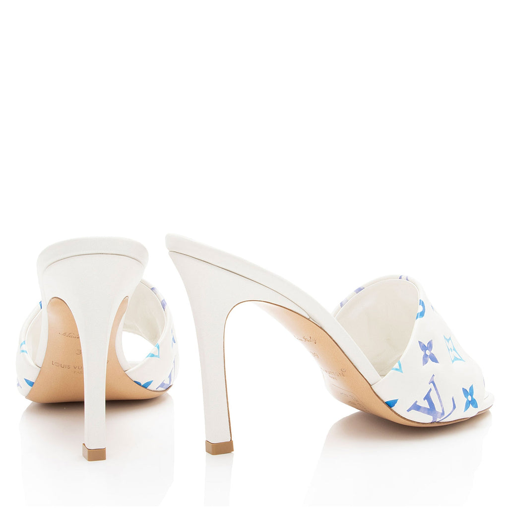 Louis Vuitton Embossed Lambskin Monogram By The Pool Revival Mules - Size 9 / 39