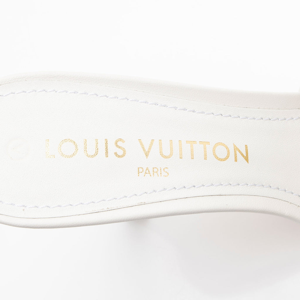 Louis Vuitton Embossed Lambskin Monogram By The Pool Revival Mules - Size 9 / 39
