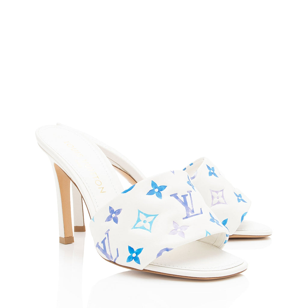 Louis Vuitton Embossed Lambskin Monogram By The Pool Revival Mules - Size 9 / 39