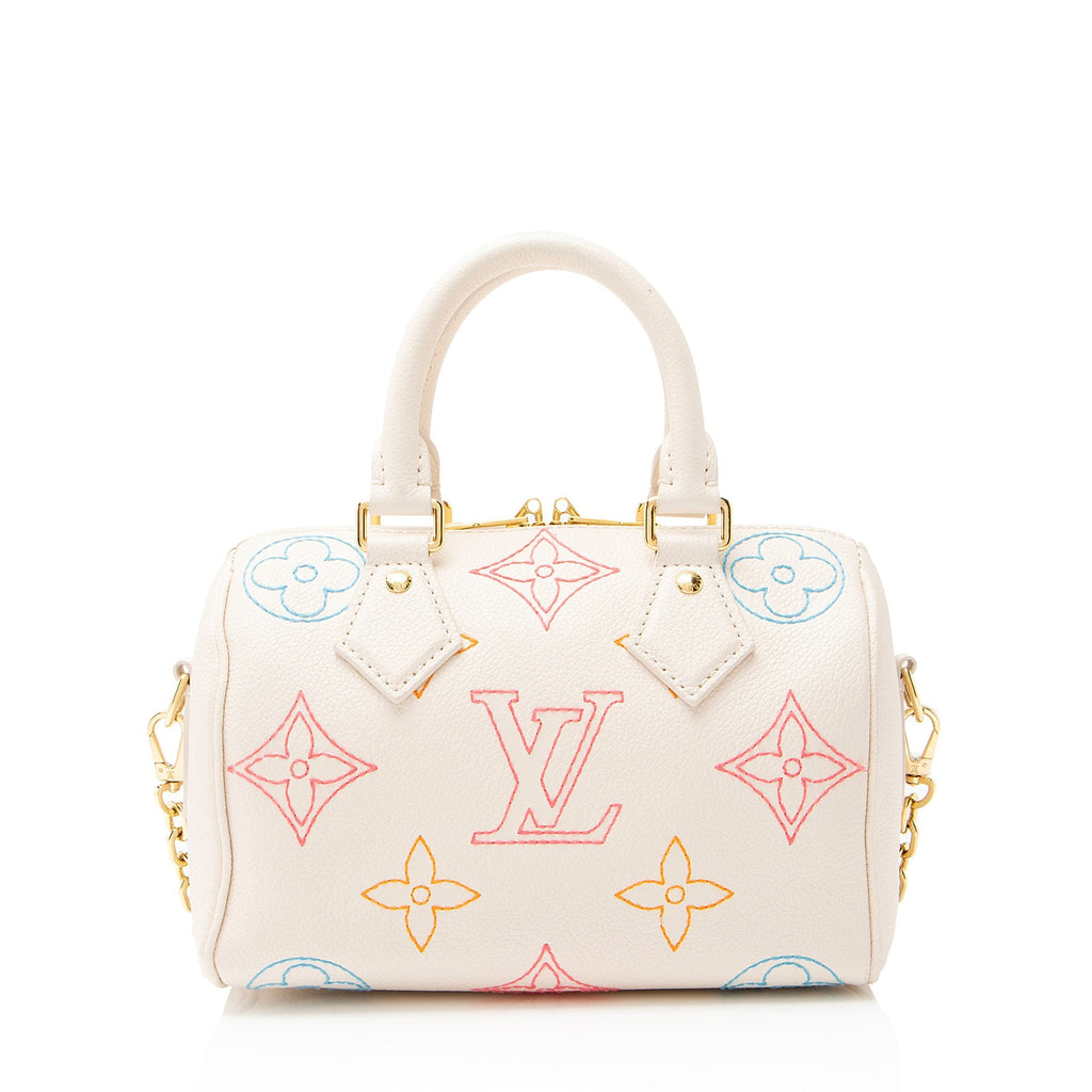 Louis Vuitton Embroidered Monogram Speedy Bandouliere 20 Satchel