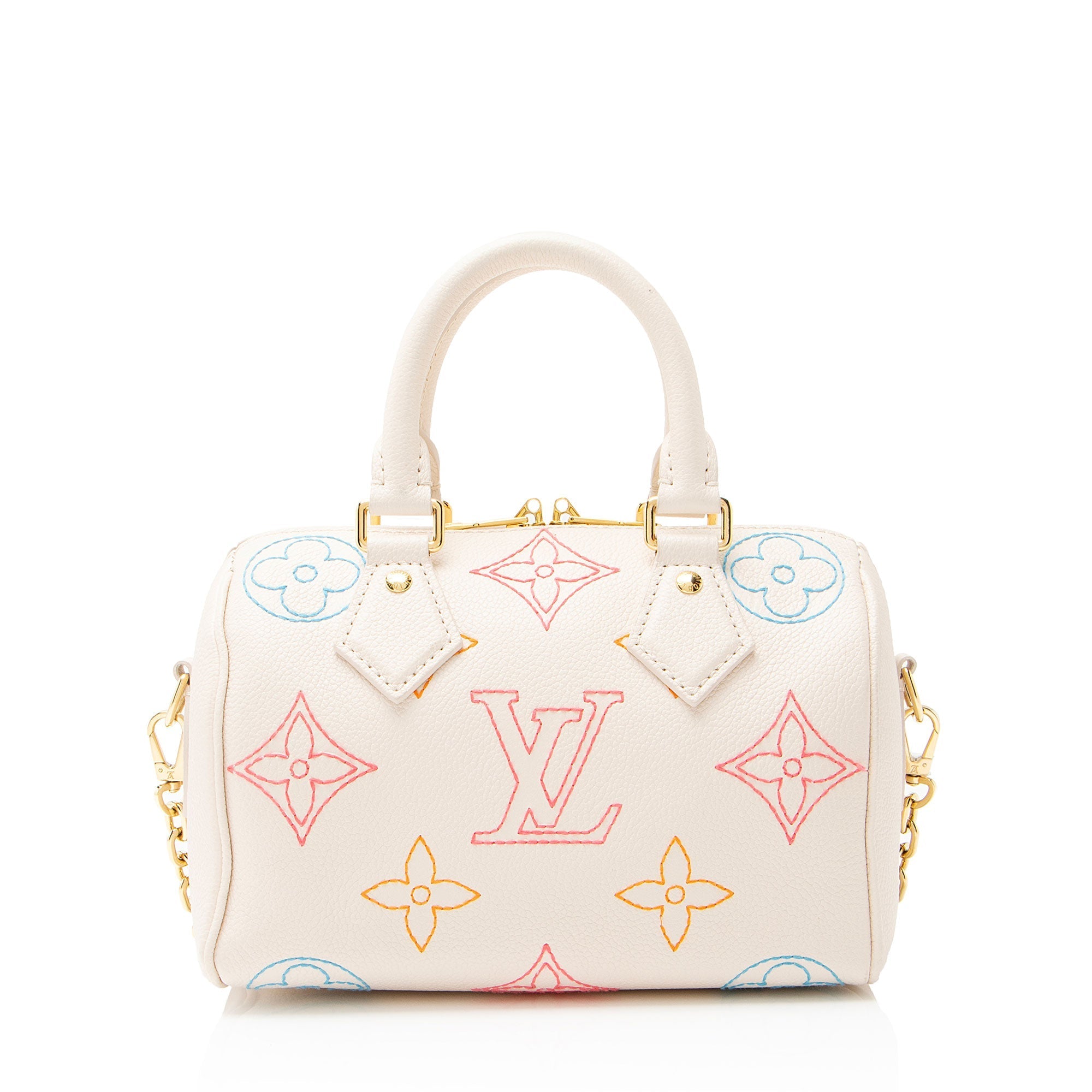 Louis Vuitton Embroidered Monogram Speedy Bandouliere 20 Satchel