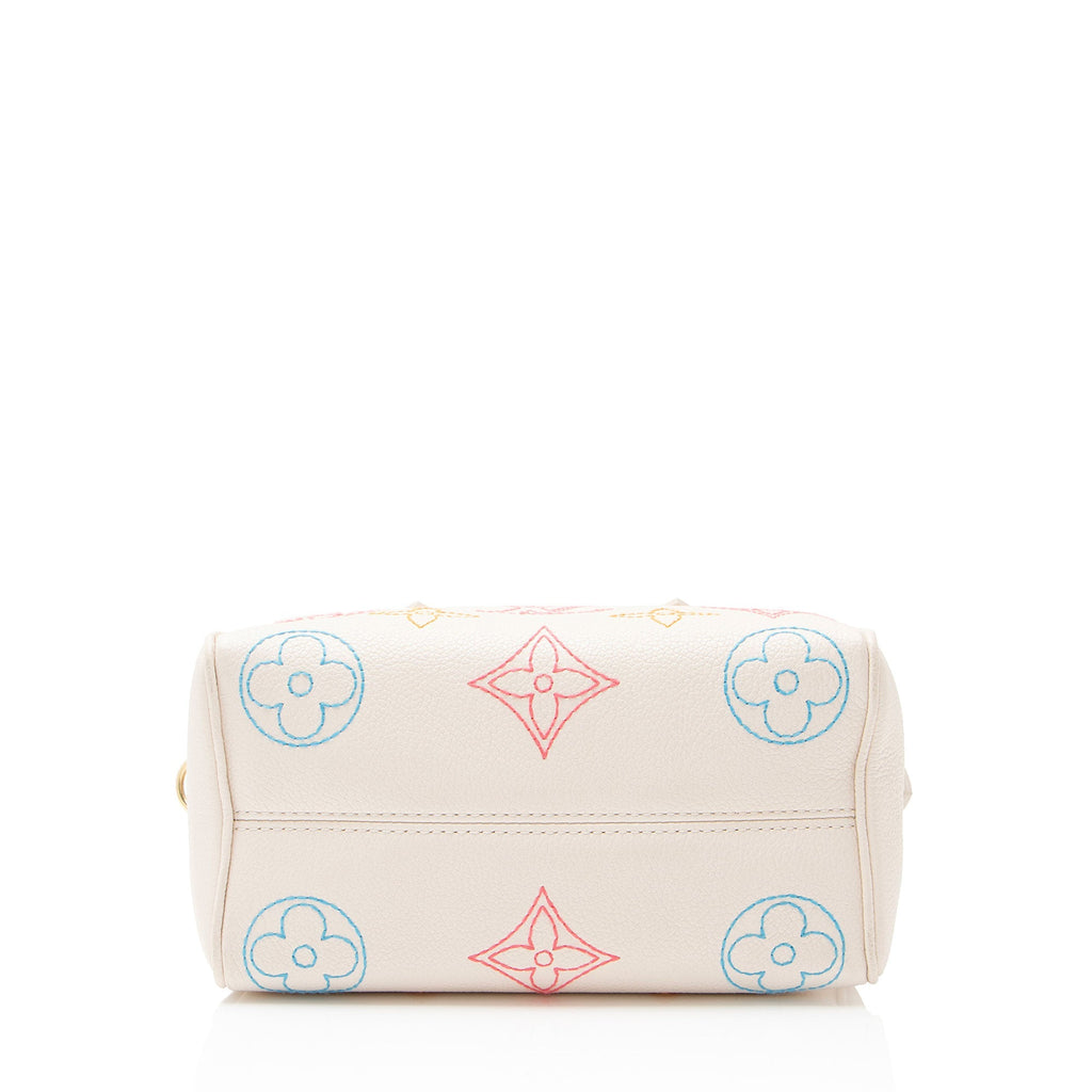Louis Vuitton Embroidered Monogram Speedy Bandouliere 20 Satchel