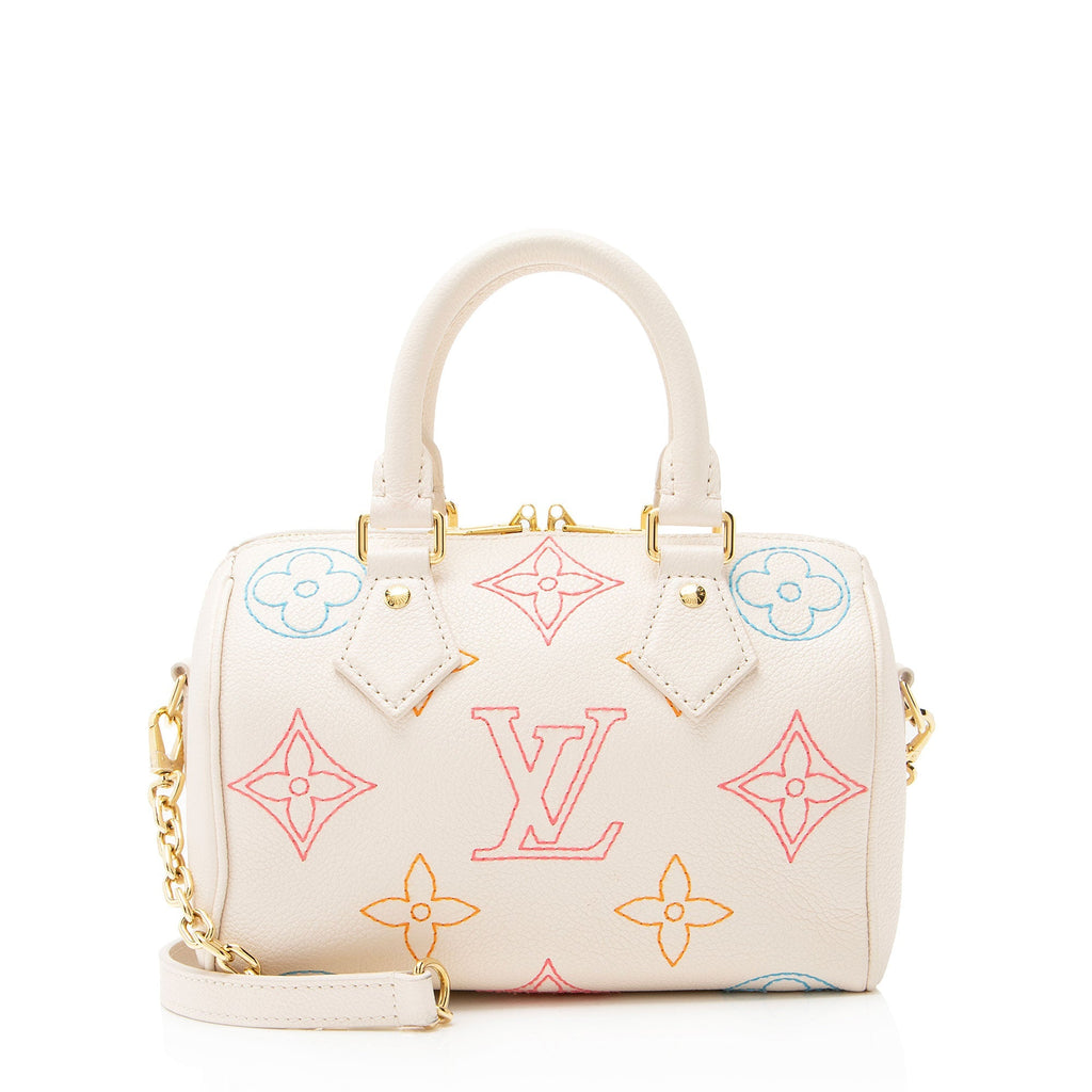 Louis Vuitton Embroidered Monogram Speedy Bandouliere 20 Satchel