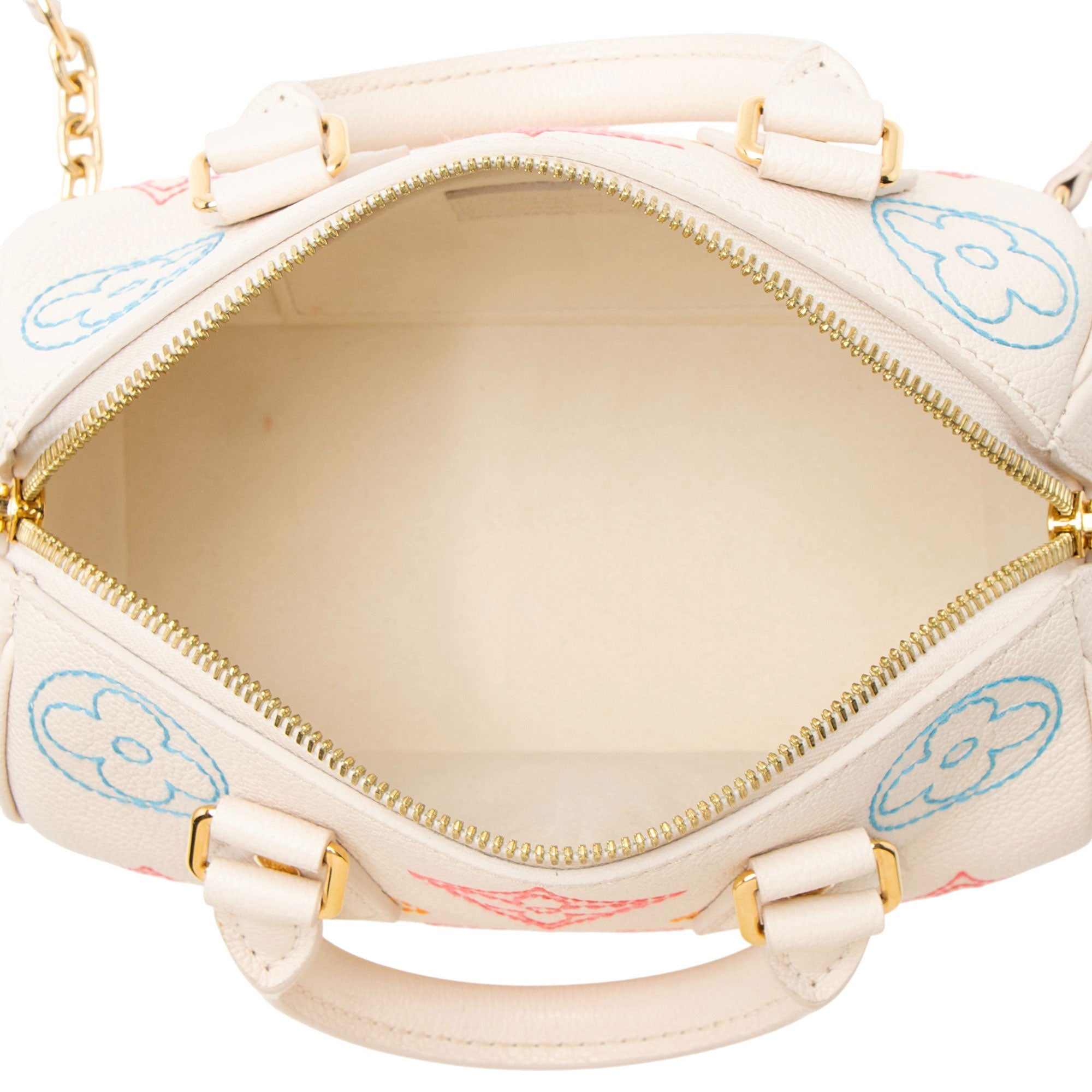Louis Vuitton Embroidered Monogram Speedy Bandouliere 20 Satchel