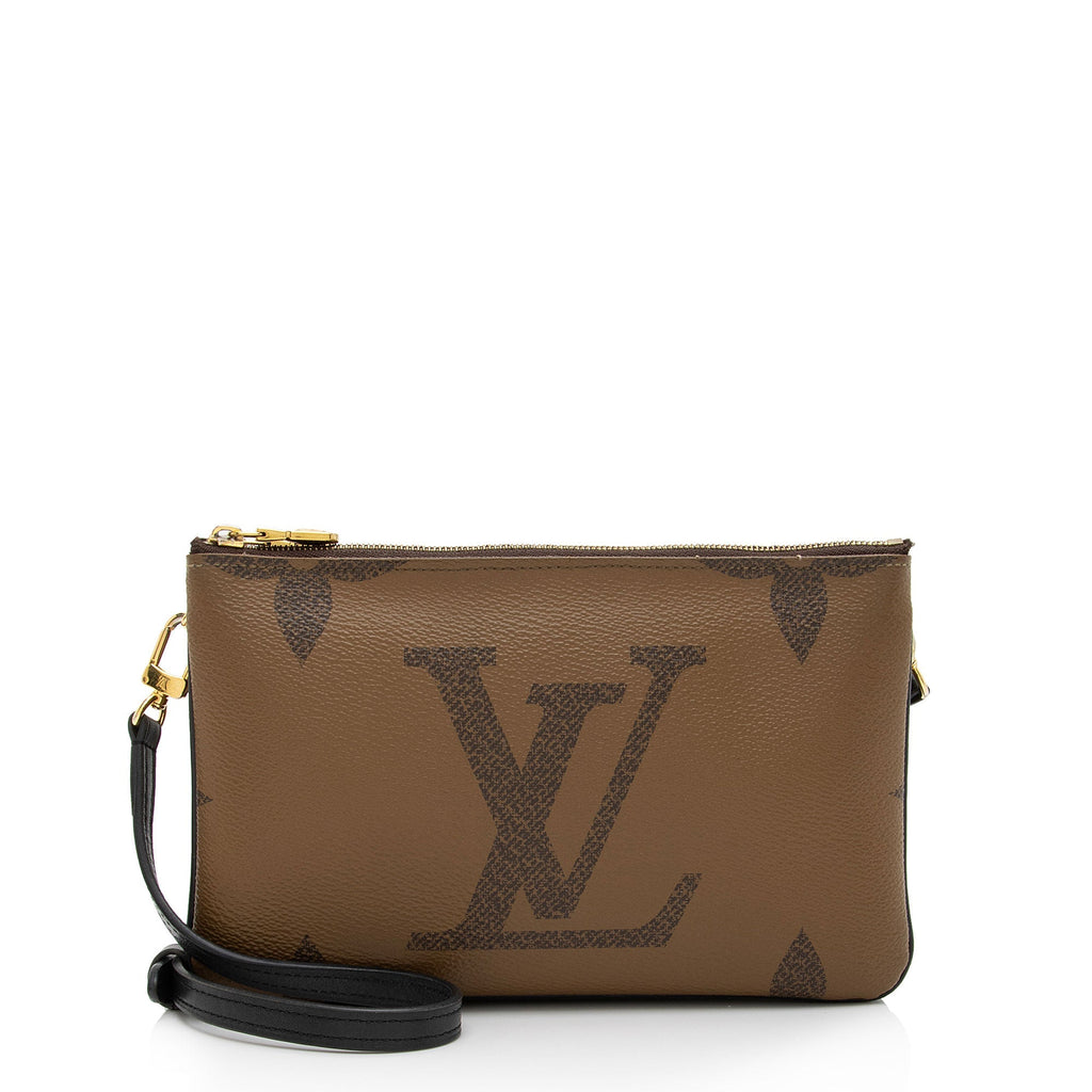 Louis Vuitton Giant Monogram Canvas Double Zip Pochette (SHF-gxhVVJ)