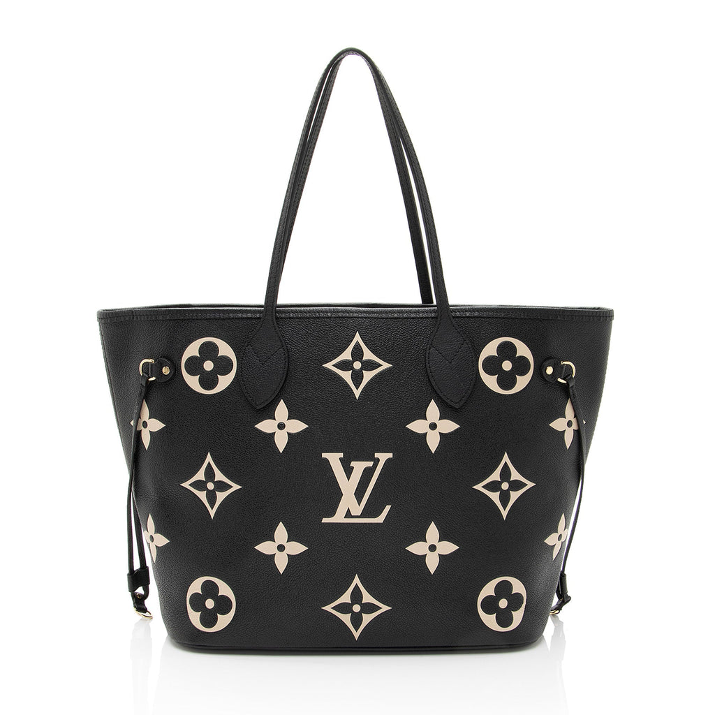 Louis Vuitton Giant Monogram Empreinte Bicolor Neverfull MM Tote