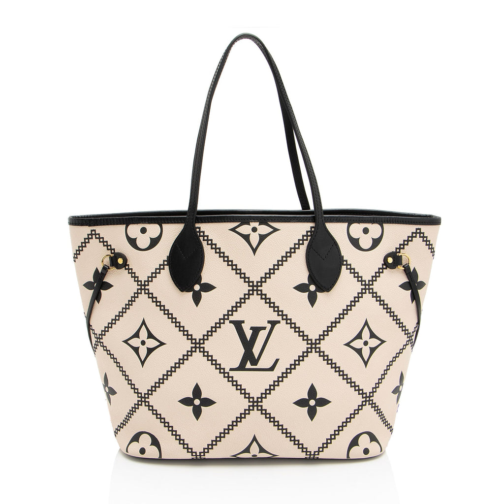Louis Vuitton Giant Monogram Empreinte Broderies Neverfull MM Tote (SHF-seNj17)