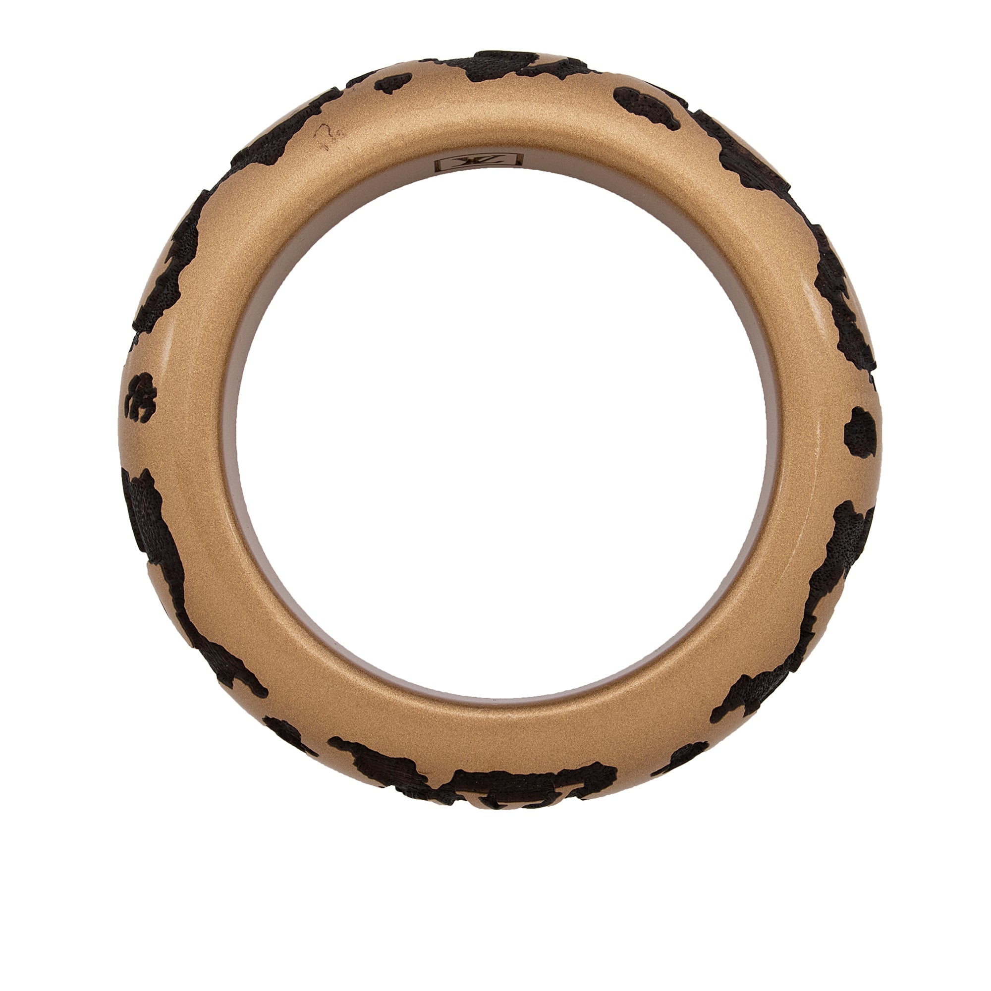 Louis Vuitton Lacquer Wood Leomonogram Bangle Bracelet (SHF-23030)