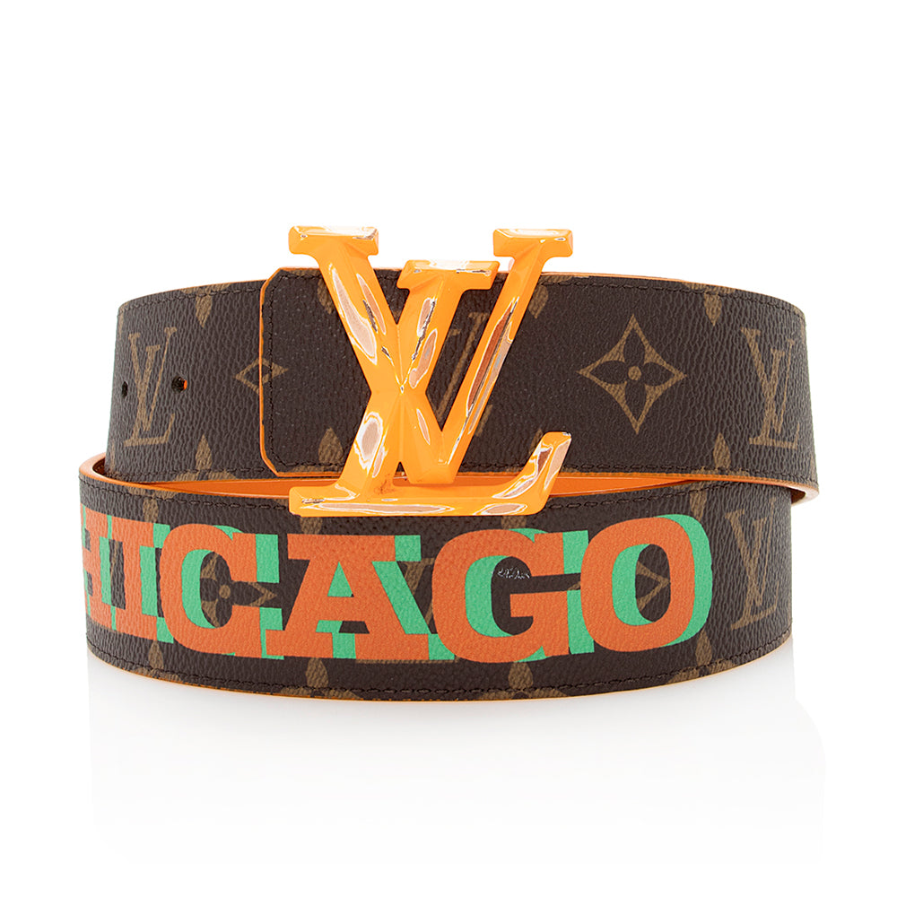 Louis Vuitton Monogram Canvas LV Pyramide Cities Exclusive Reversible Belt - Size 36 / 90 (SHF-20597)