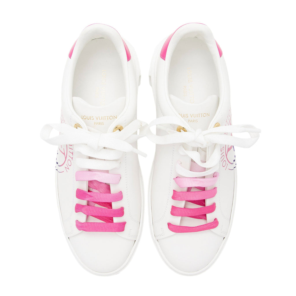 Louis Vuitton Leather Monogram Time Out Sneakers - Size 7.5 / 37.5 (SHF-wbAP69)