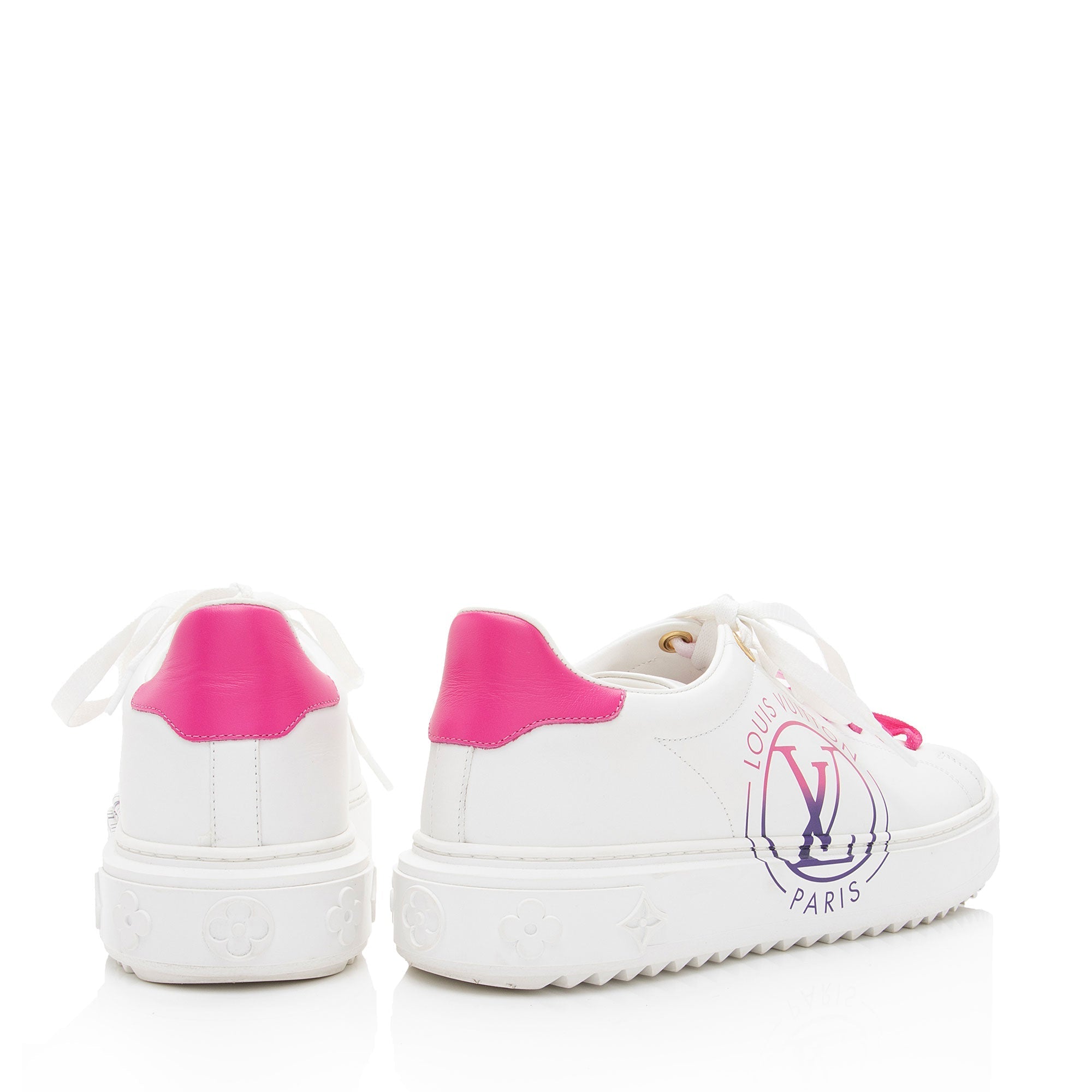 Louis Vuitton Leather Monogram Time Out Sneakers - Size 9 / 39 (SHF-Fi72wJ)