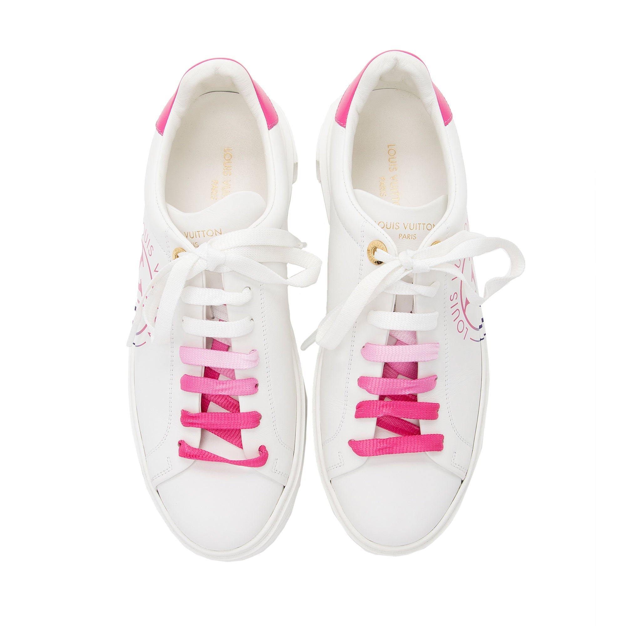 Louis Vuitton Leather Monogram Time Out Sneakers - Size 9 / 39 (SHF-Fi72wJ)