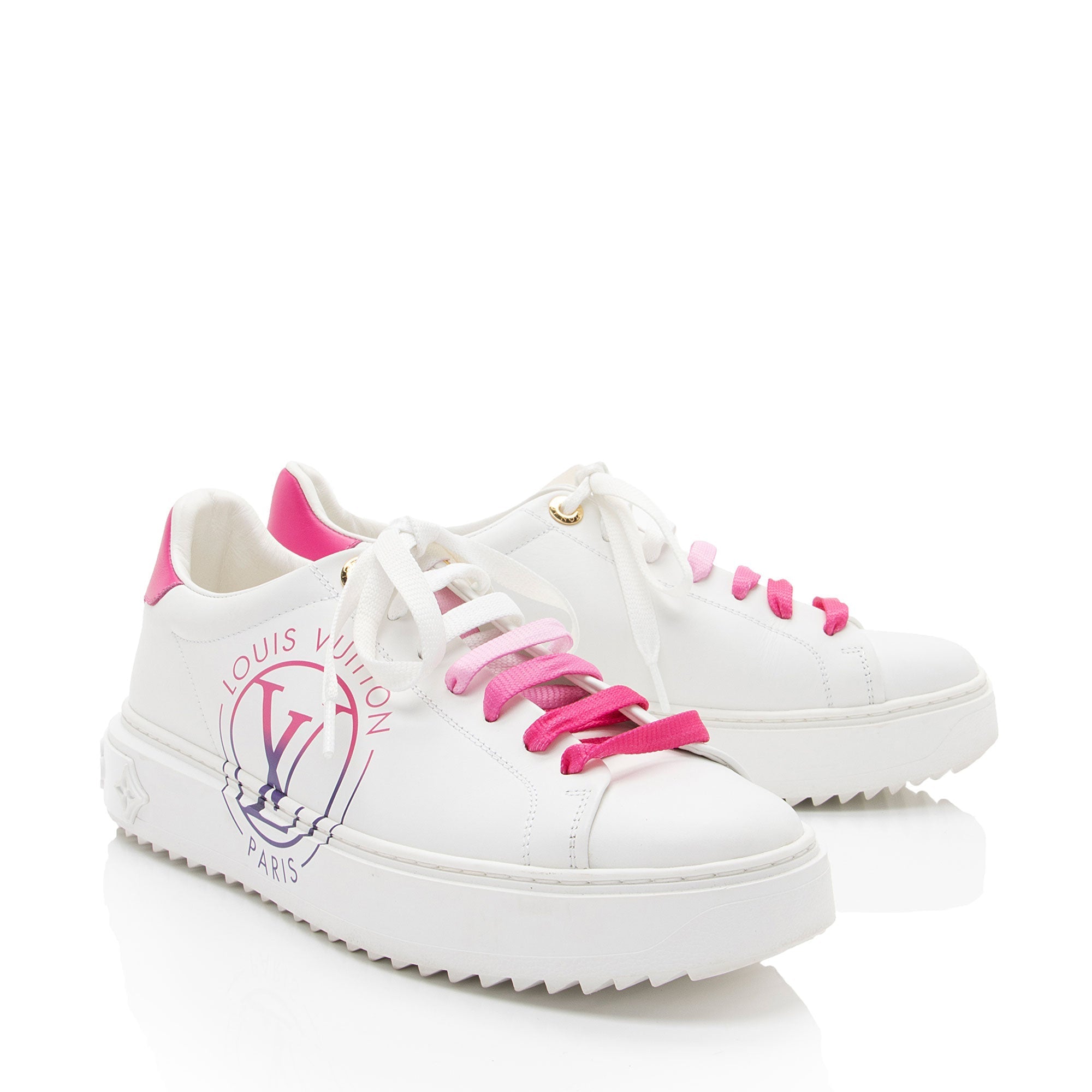 Louis Vuitton Leather Monogram Time Out Sneakers - Size 9 / 39 (SHF-Fi72wJ)