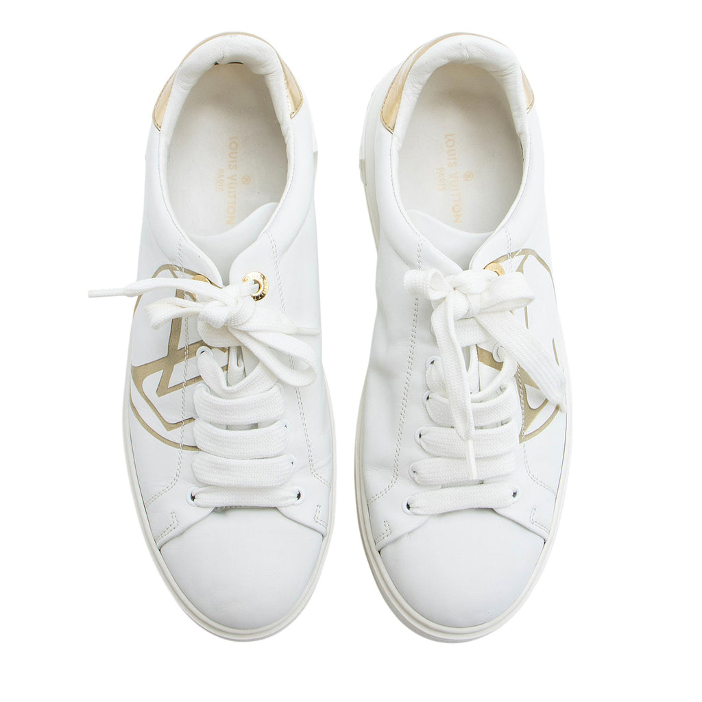 Louis Vuitton Leather Monogram Time Out Sneakers - Size 9.5 / 39.5
