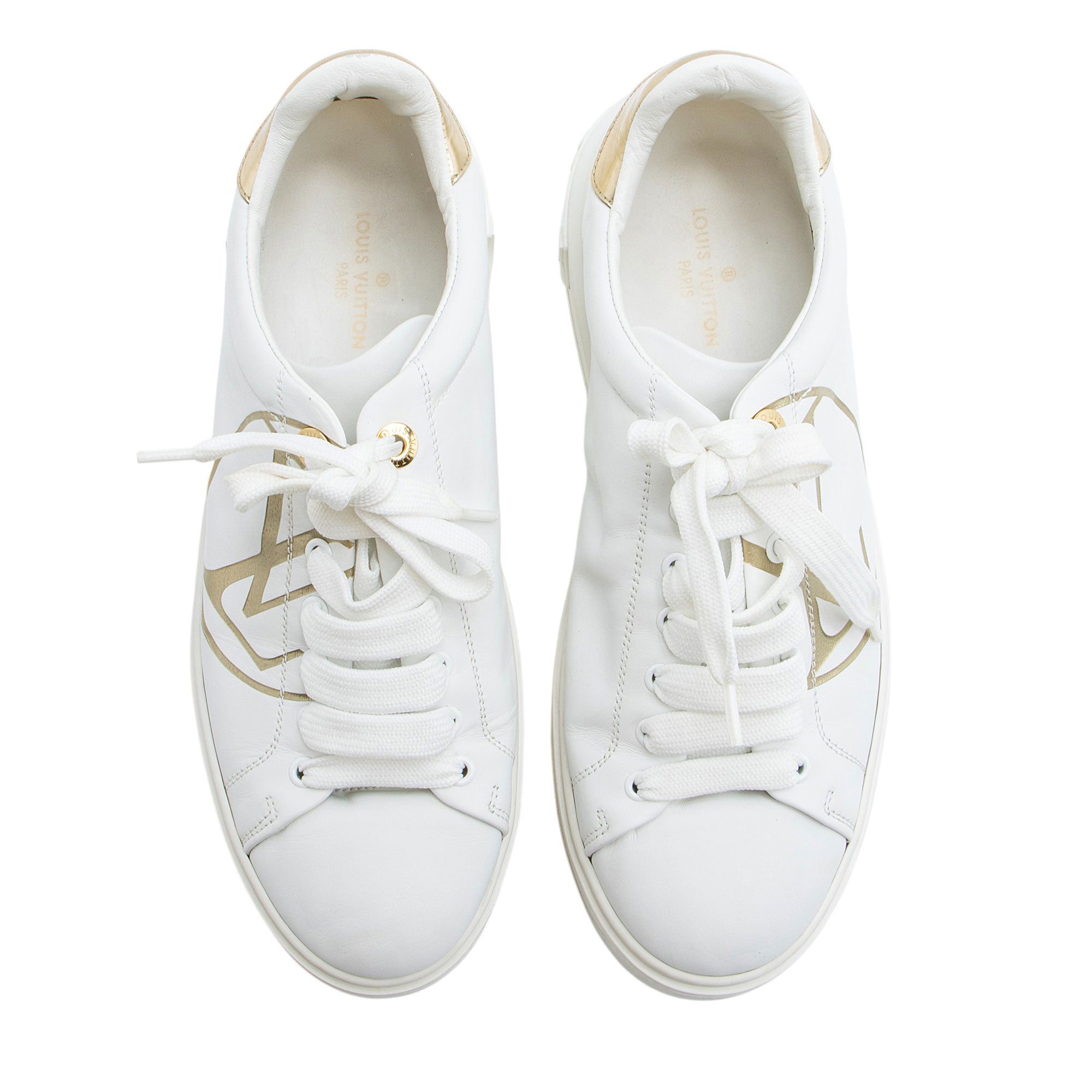 Louis Vuitton Leather Monogram Time Out Sneakers - Size 9.5 / 39.5