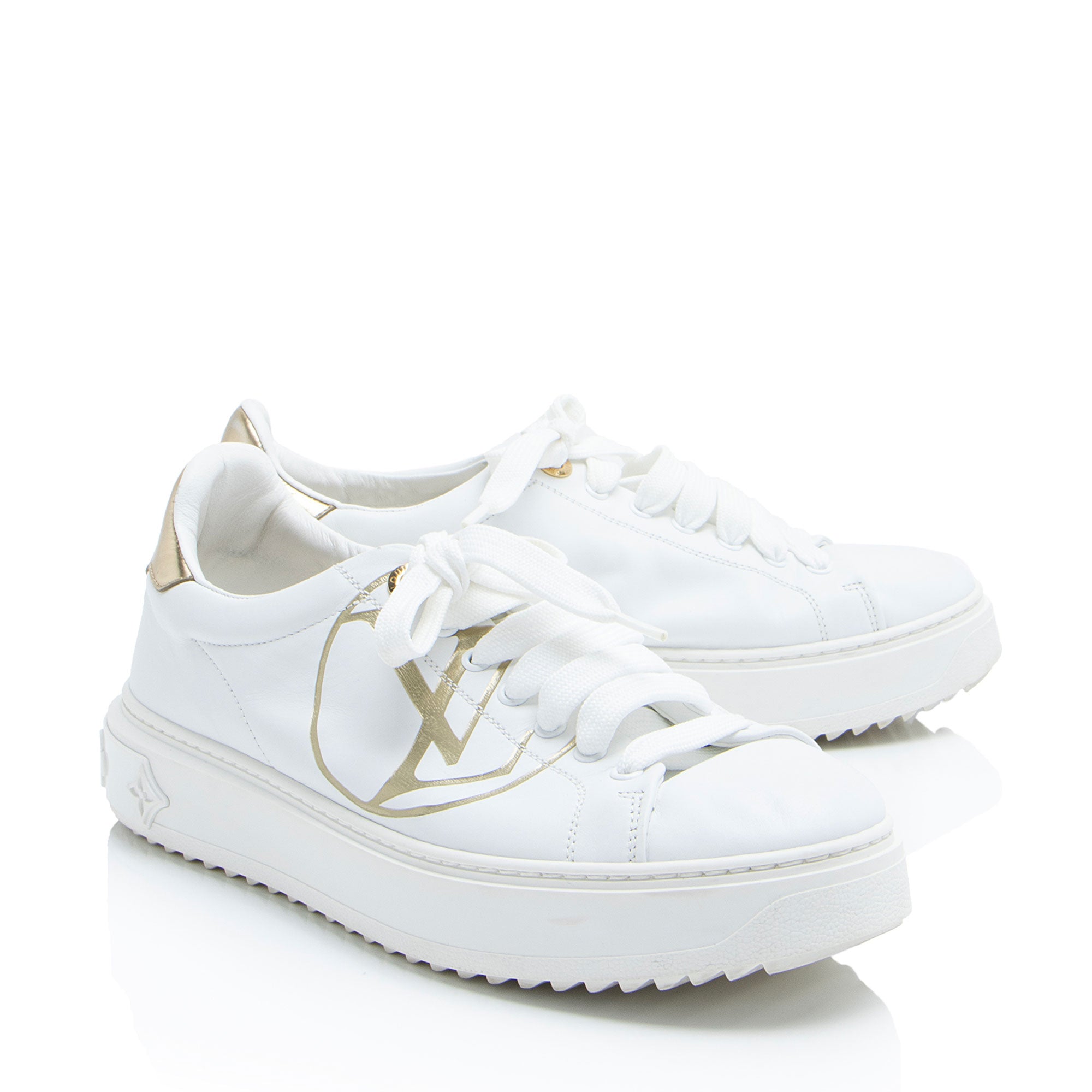 Louis Vuitton Leather Monogram Time Out Sneakers - Size 9.5 / 39.5
