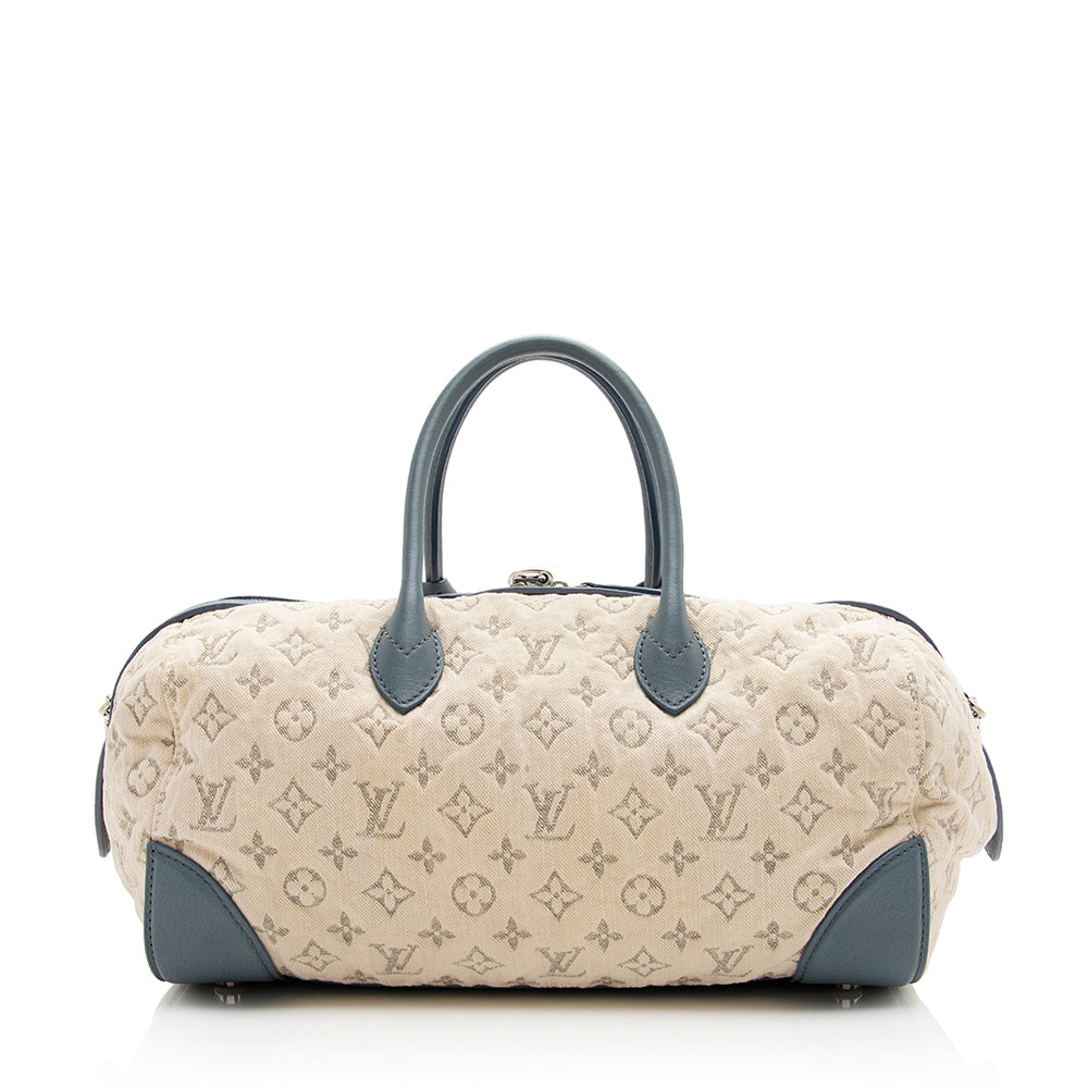 Louis Vuitton Limited Edition Blue Monogram Denim Speedy Round Bag - FINAL SALE (SHF-19800)