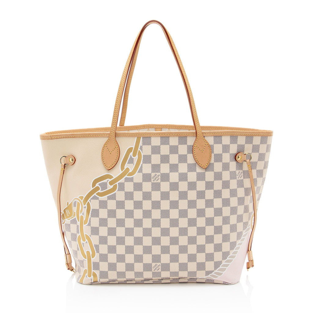 Louis Vuitton Limited Edition Damier Azur Nautical Neverfull MM Tote
