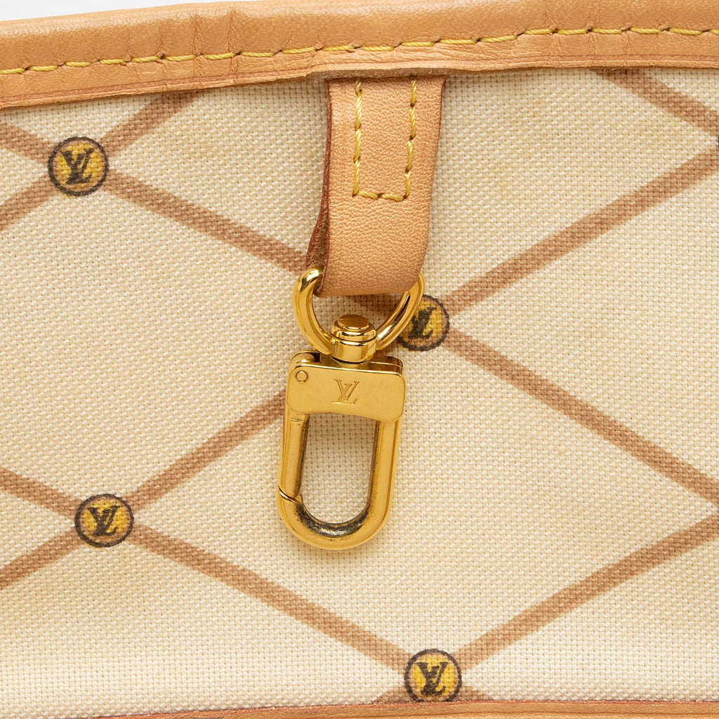 Louis Vuitton Limited Edition Damier Azur Summer Trunk Capri Neverfull MM Tote (SHF-hyU26o)