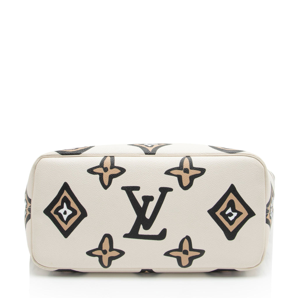 Louis Vuitton Limited Edition Giant Monogram Canvas Wild At Heart Neverfull MM Tote