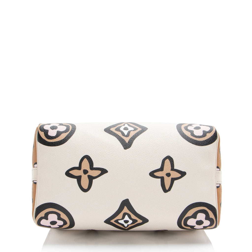 Louis Vuitton Limited Edition Giant Monogram Canvas Wild at Heart Speedy Bandlouliere 25 Satchel (SHF-Gqtbmp)