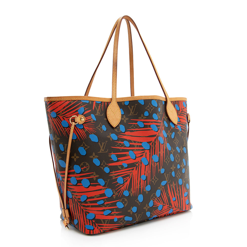 Louis Vuitton Limited Edition Jungle Dots Monogram Canvas Neverfull MM Tote (SHF-20094)