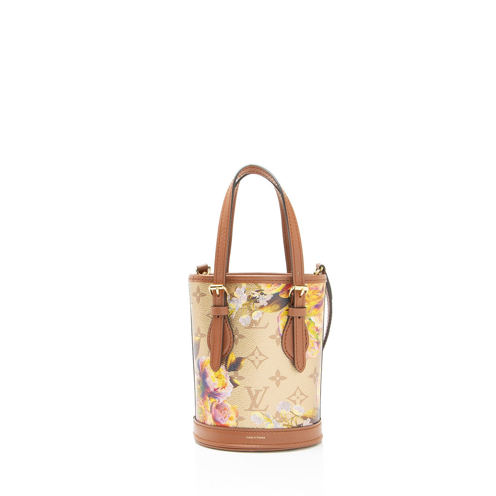 Louis Vuitton Limited Edition Metallic Monogram Canvas Garden Nano Bucket Bag
