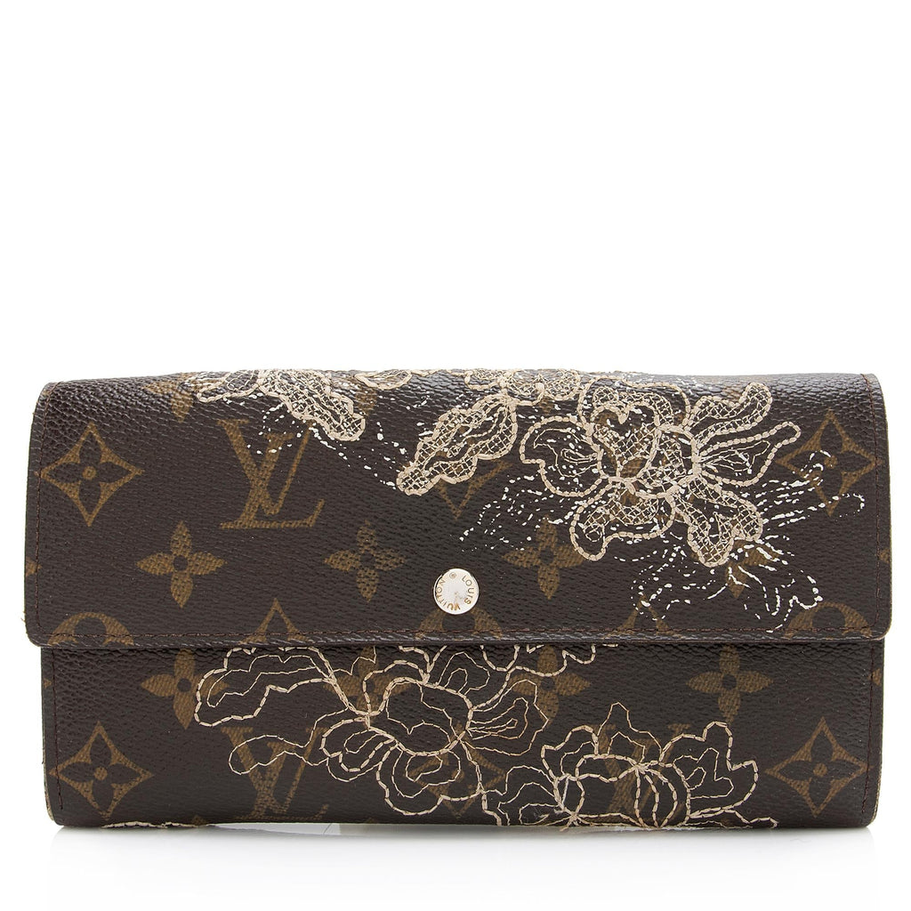 Louis Vuitton Limited Edition Monogram Canvas Dentelle Sarah Wallet (SHF-23597)