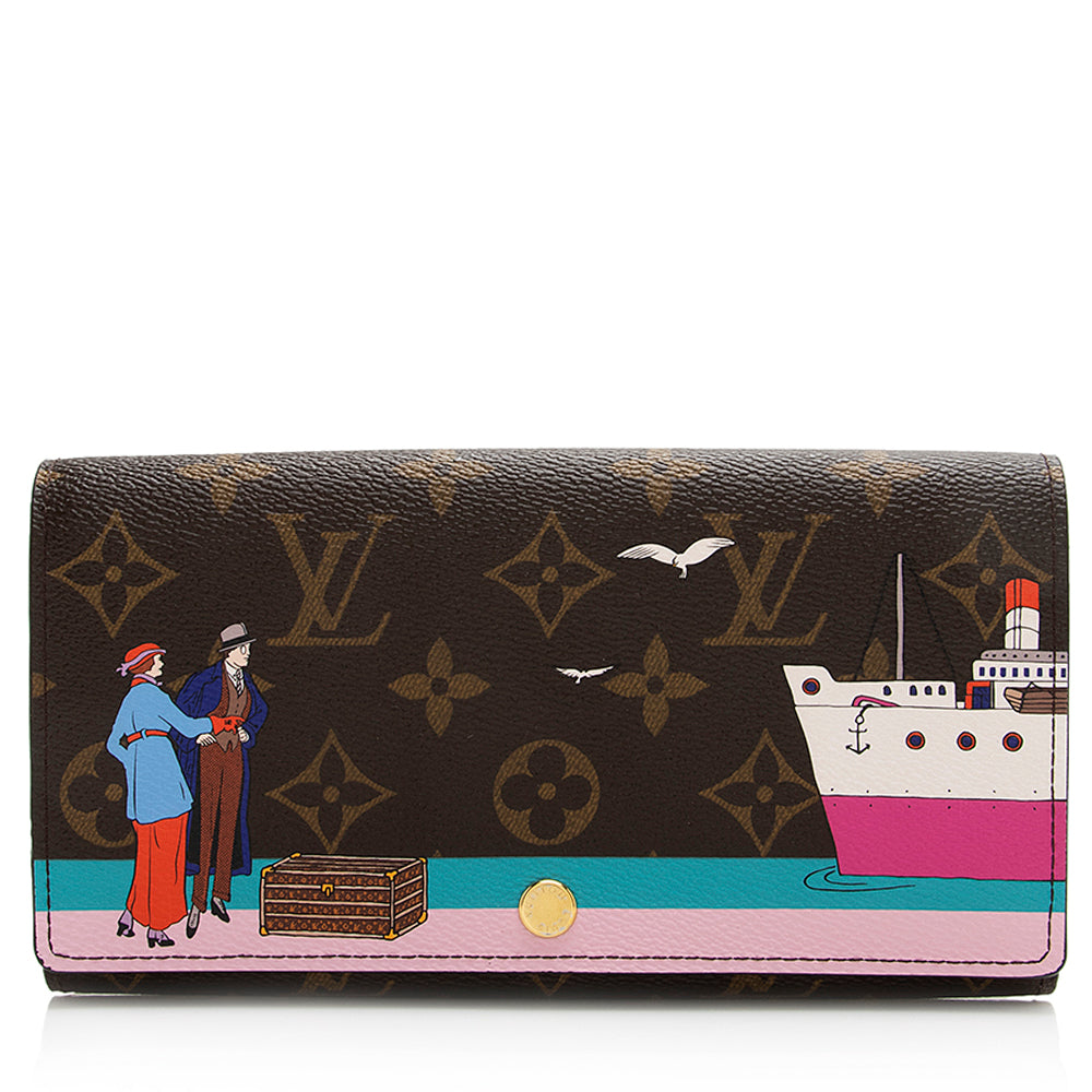 Louis Vuitton Limited Edition Monogram Canvas Illustre Transatlantic Sarah Wallet (SHF-21535)