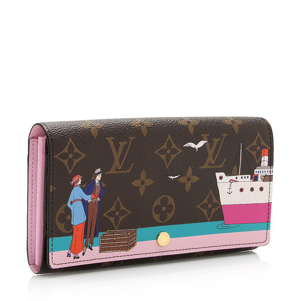 Louis Vuitton Limited Edition Monogram Canvas Illustre Transatlantic Sarah Wallet (SHF-21535)