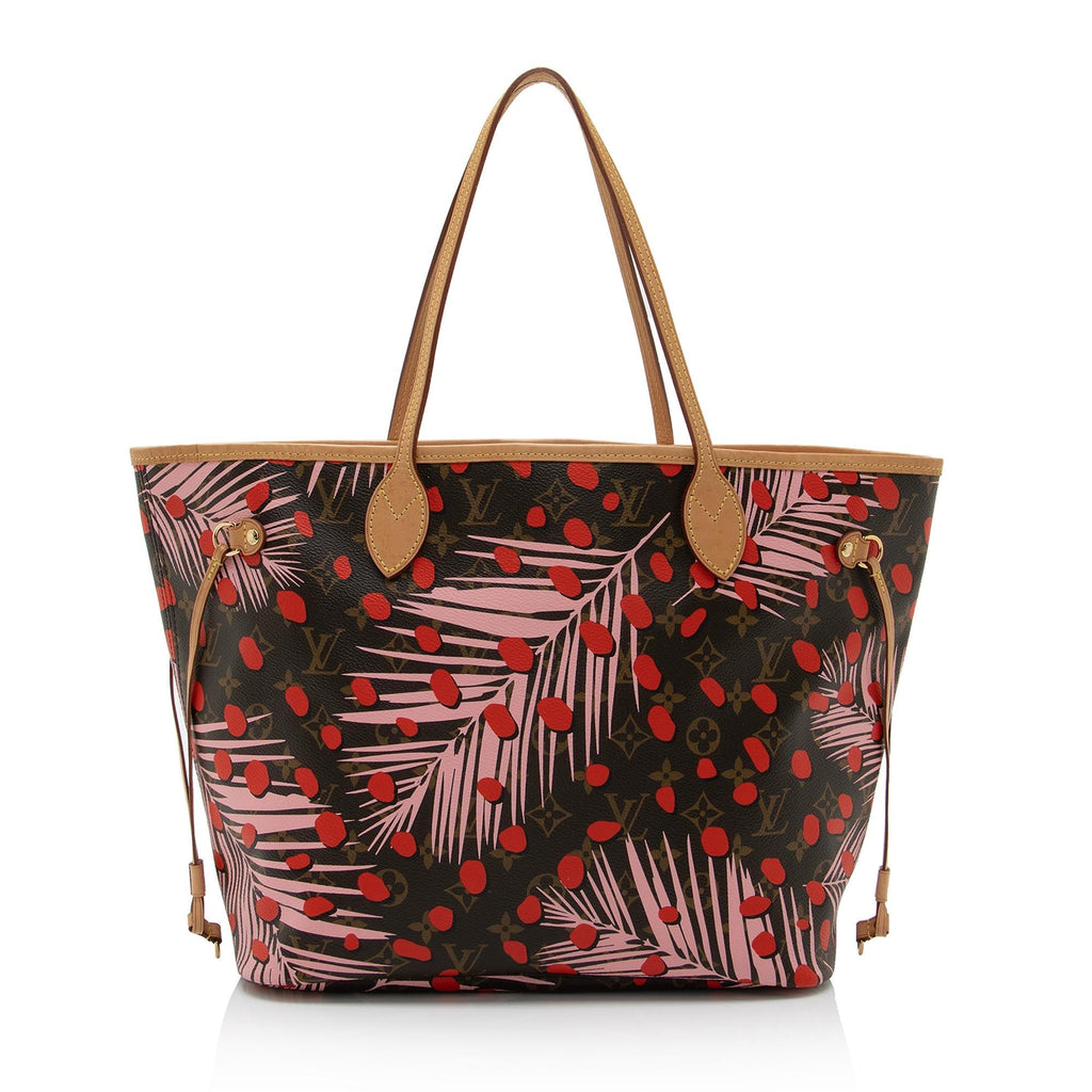 Louis Vuitton Limited Edition Monogram Canvas Jungle Dots Neverfull MM Tote (SHF-0Ykiw5)
