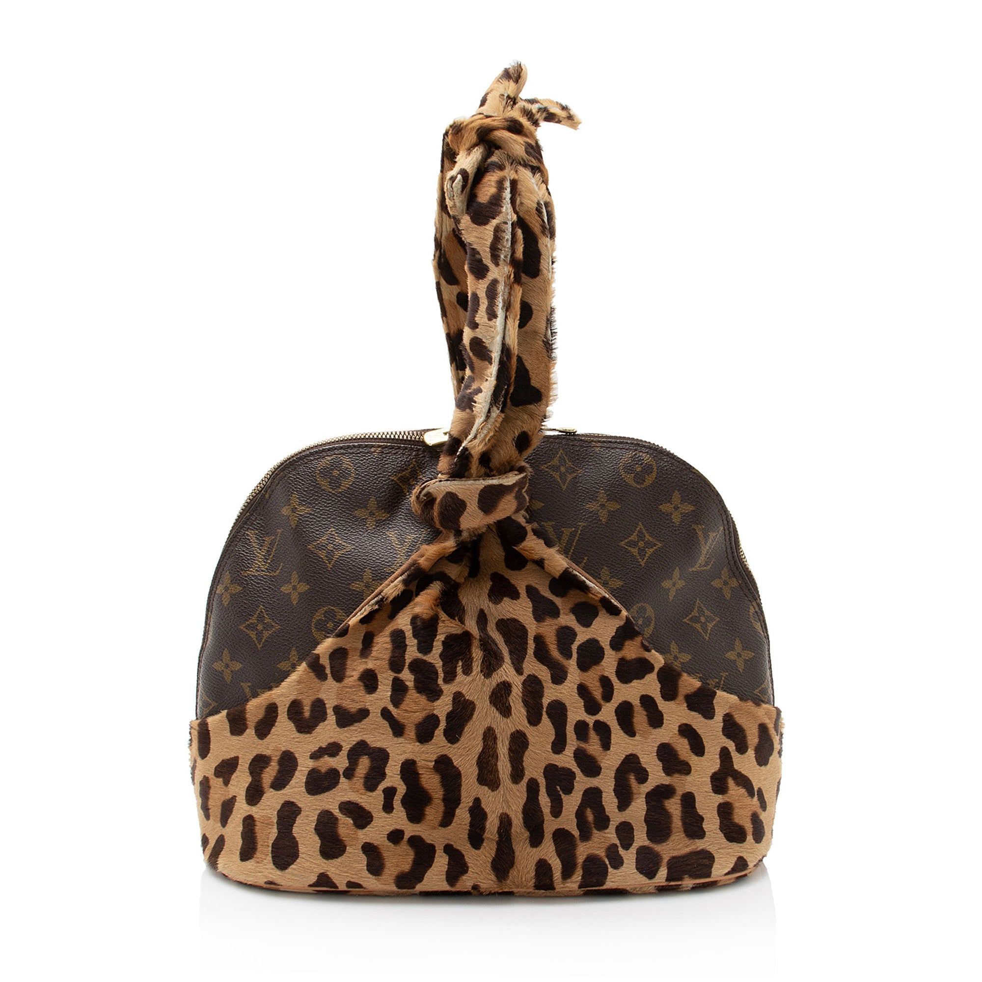 Louis Vuitton Limited Edition Monogram Canvas Leopard Pony Hair Allia Alma Satchel (SHF-7m3MG9)