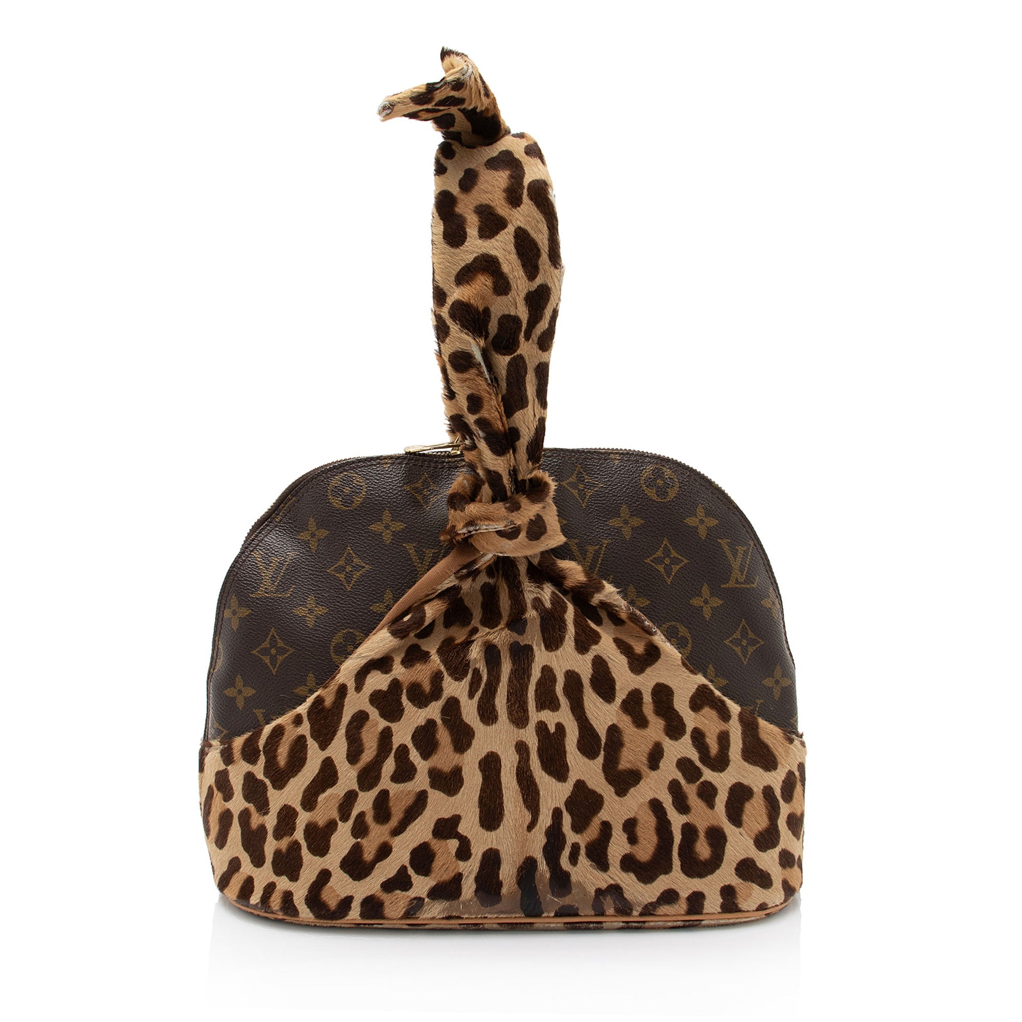 Louis Vuitton Limited Edition Monogram Canvas Leopard Pony Hair Allia Alma Satchel (SHF-7m3MG9)