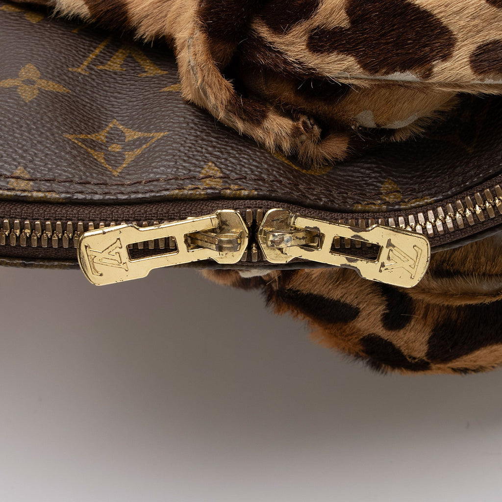 Louis Vuitton Limited Edition Monogram Canvas Leopard Pony Hair Allia Alma Satchel (SHF-7m3MG9)